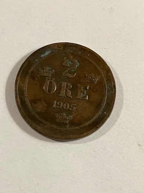 2 øre 1905 Sverige