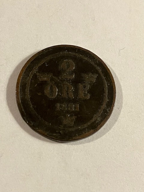 2 øre 1881 Sverige