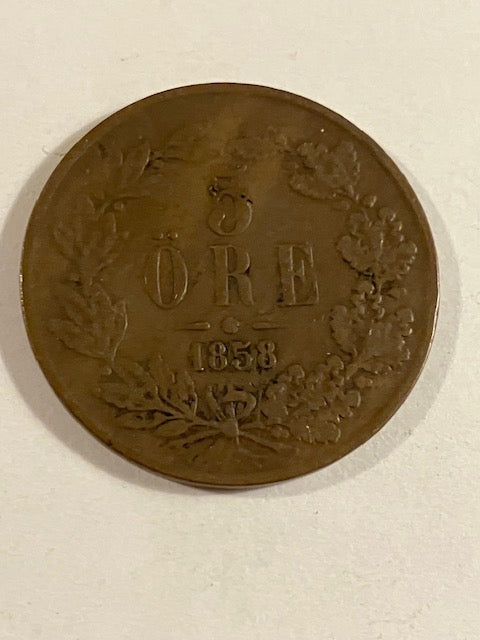 5 øre 1858 Sverige