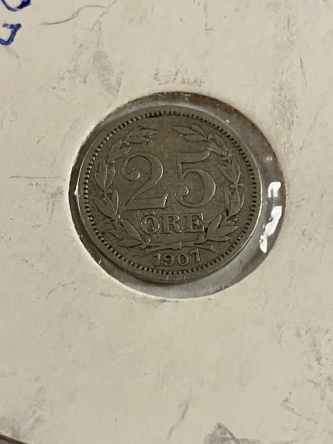 25 øre 1907 Sverige