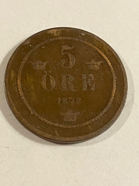 5 øre 1878 Sverige