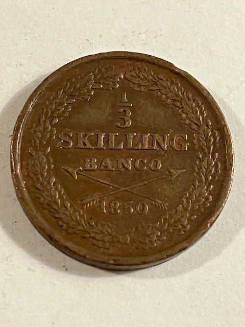 1/3 skilling 1850 Sverige