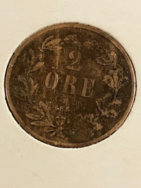2 øre 1858 Sverige