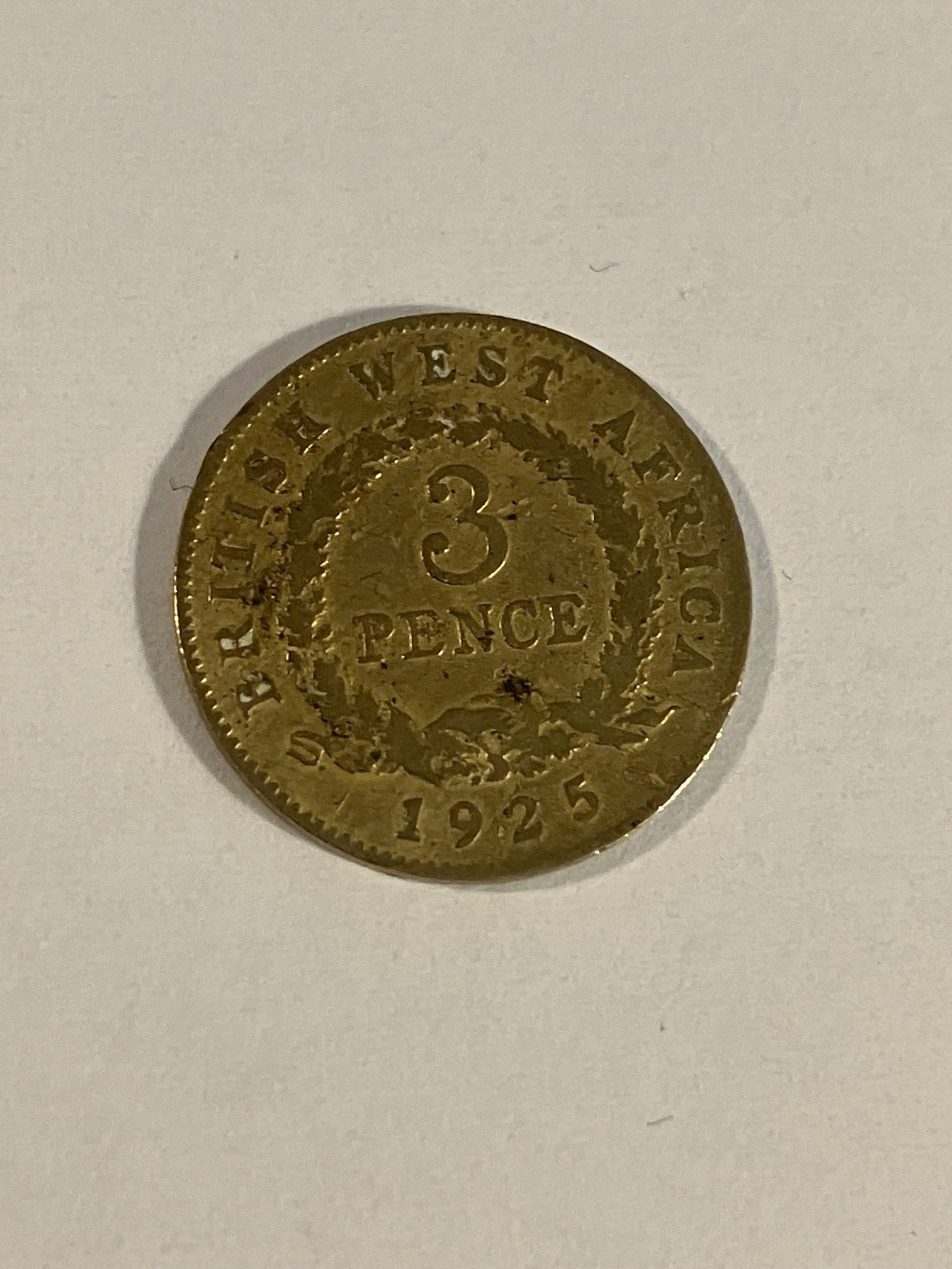 3 Pence British West Africa 1925