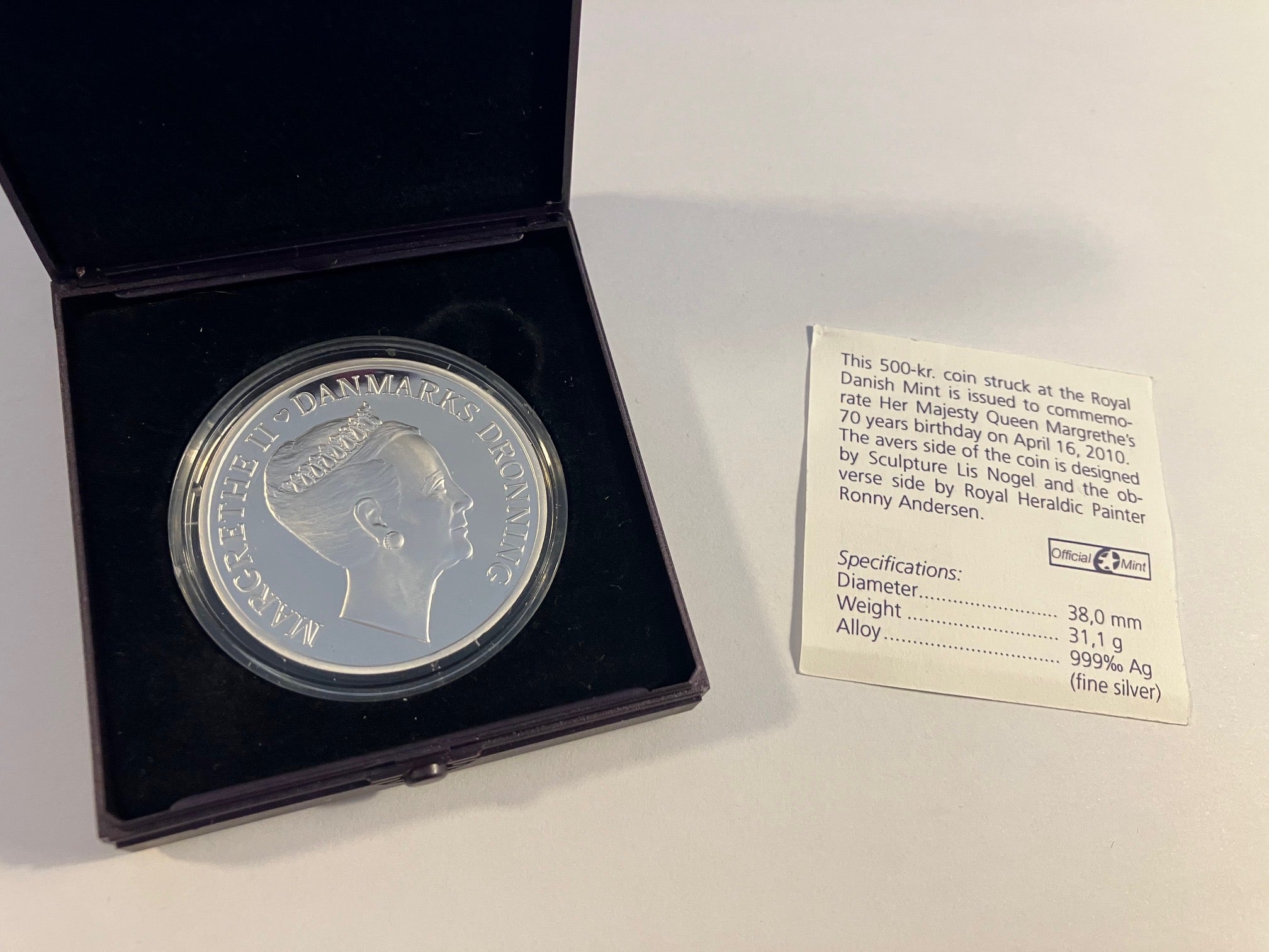 500 Kroner 2010 Sølvmønt