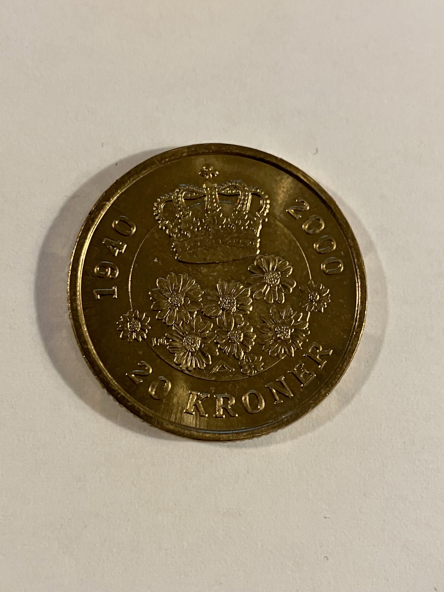 20 kroner - Margrethe II 60 års fødselsdag 2000