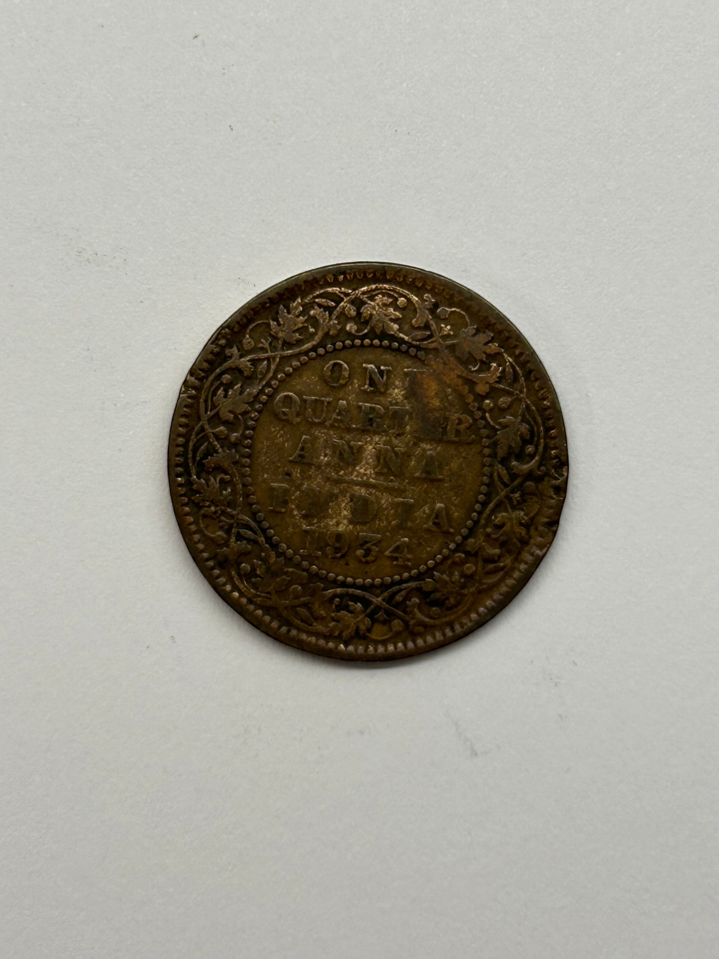 One Quarter Anna India 1934 - Slidt
