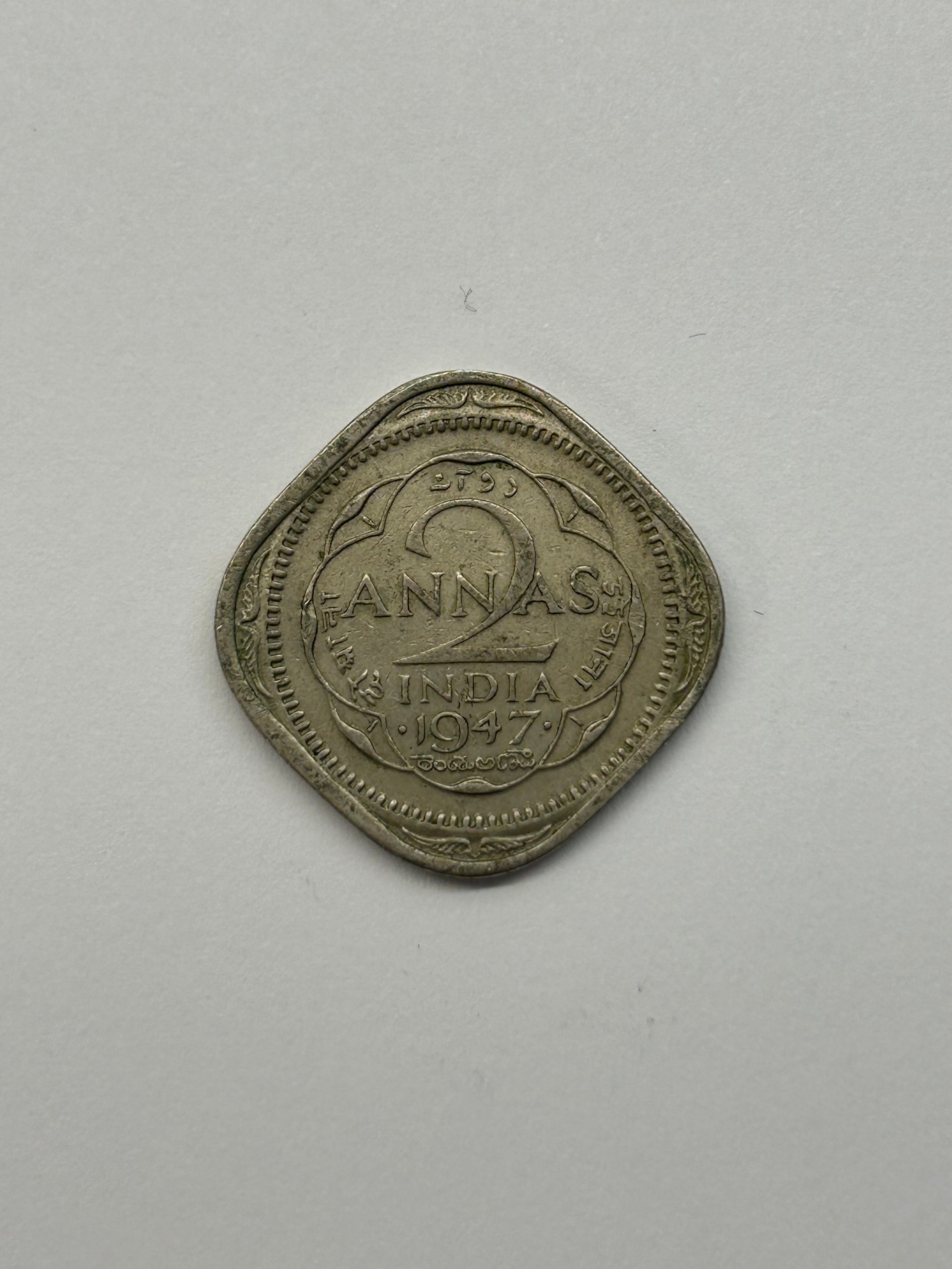 2 Annas India 1947 - Slidt