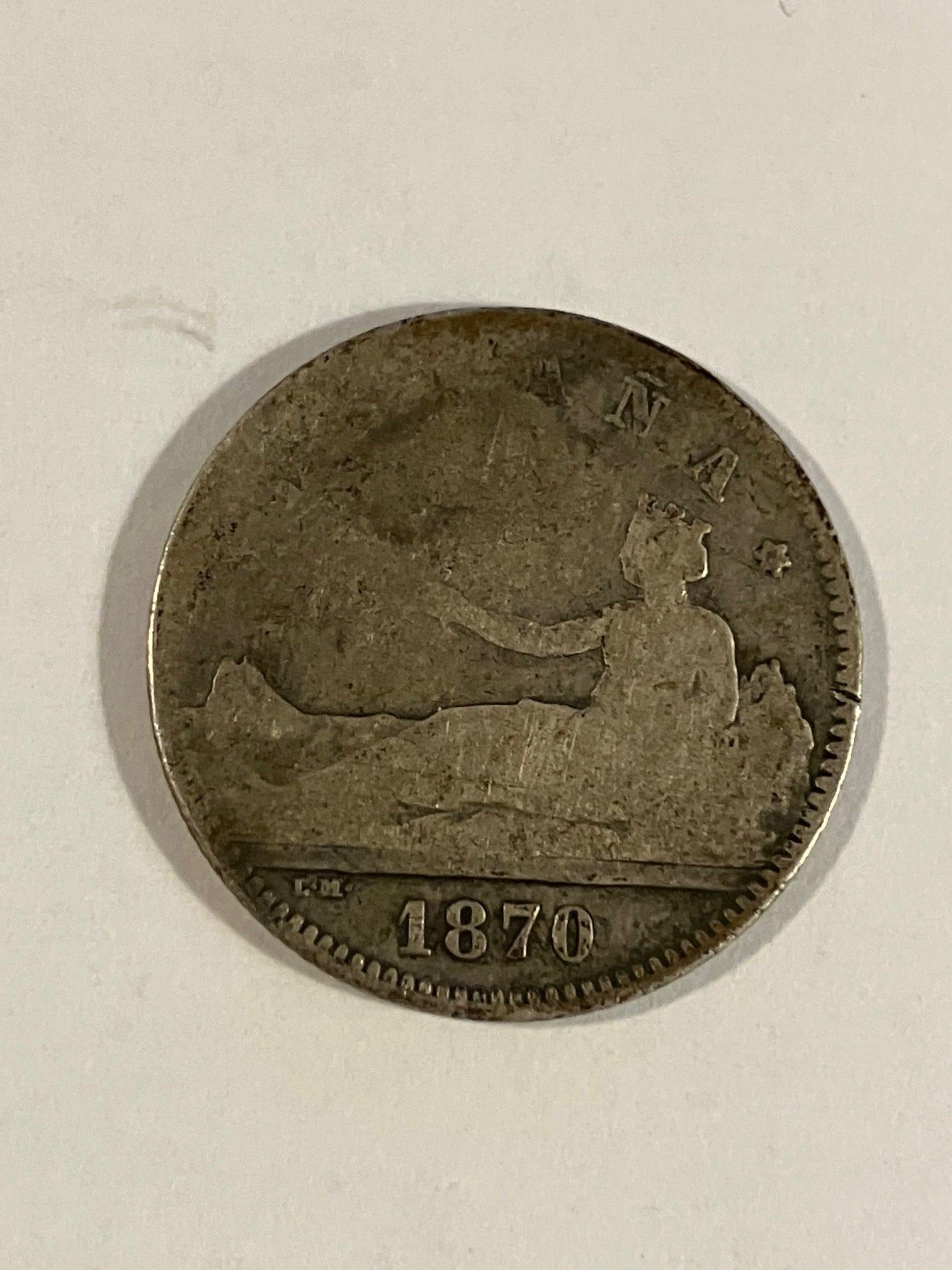 Una Peseta 1870 Spain