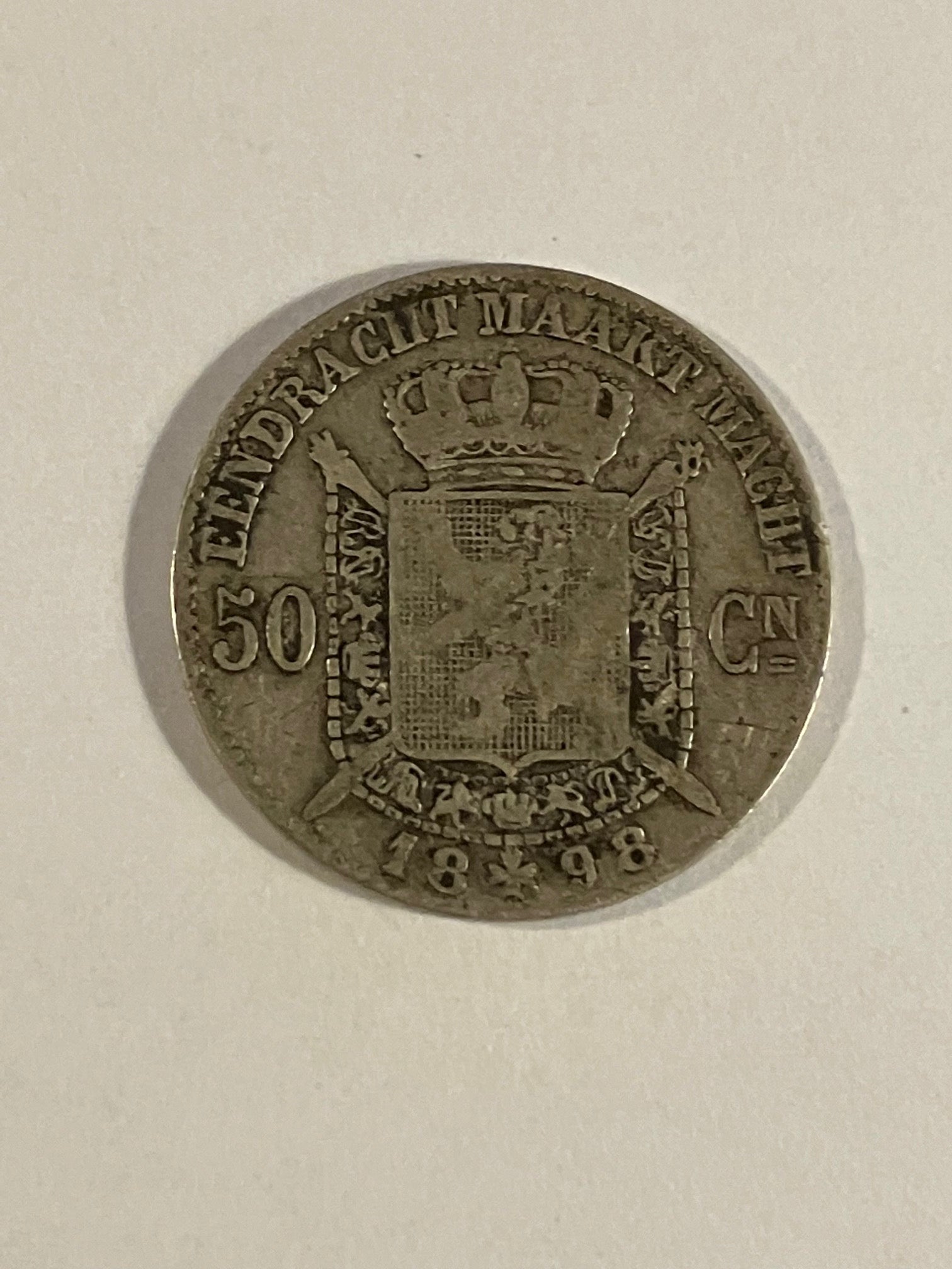 50 Centimes 1898 Belgium