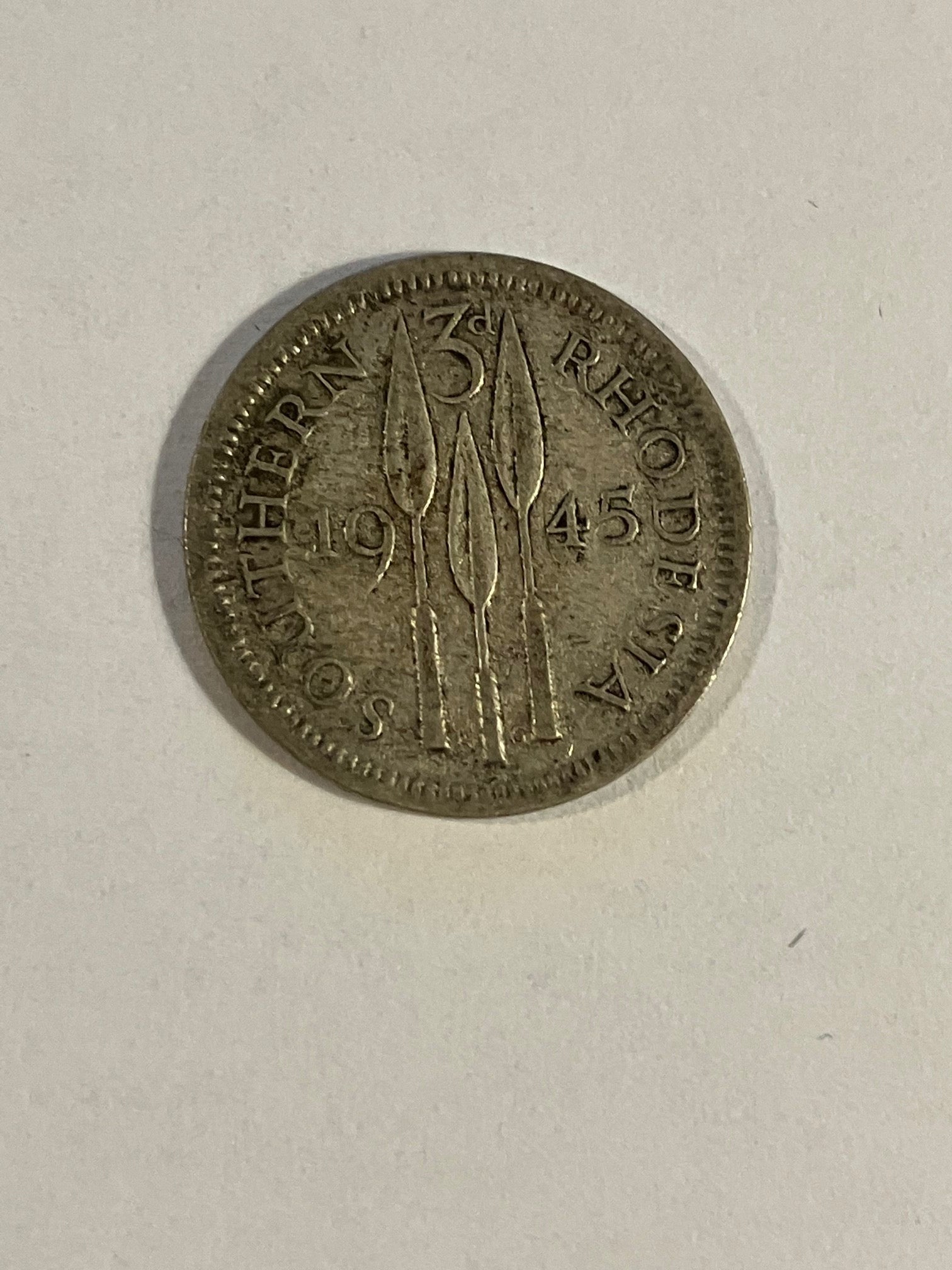 Southern Rhodesia 3 Pence 1945