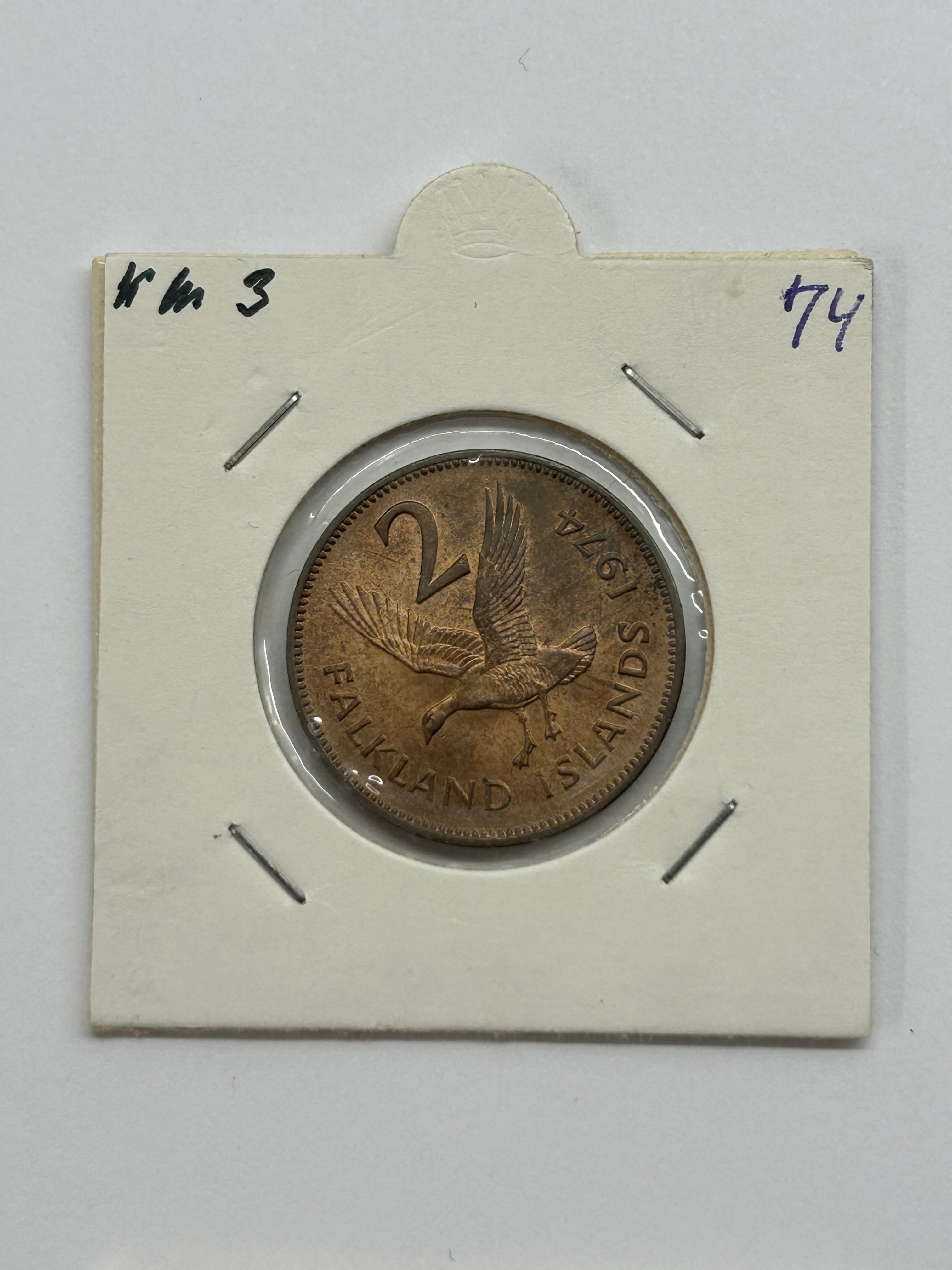 2 Pence Falkland Islands 1974