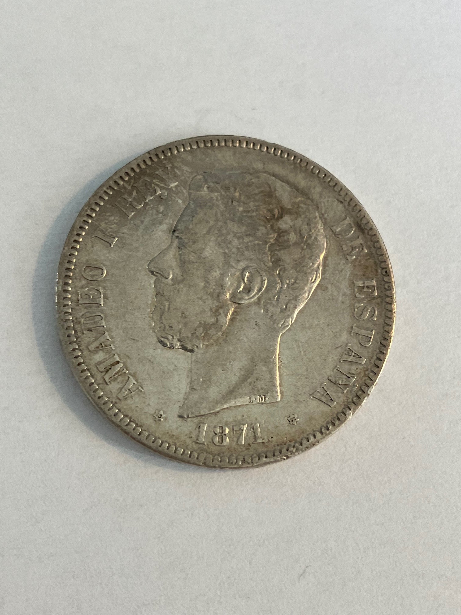 5 Pesetas Spain 1871