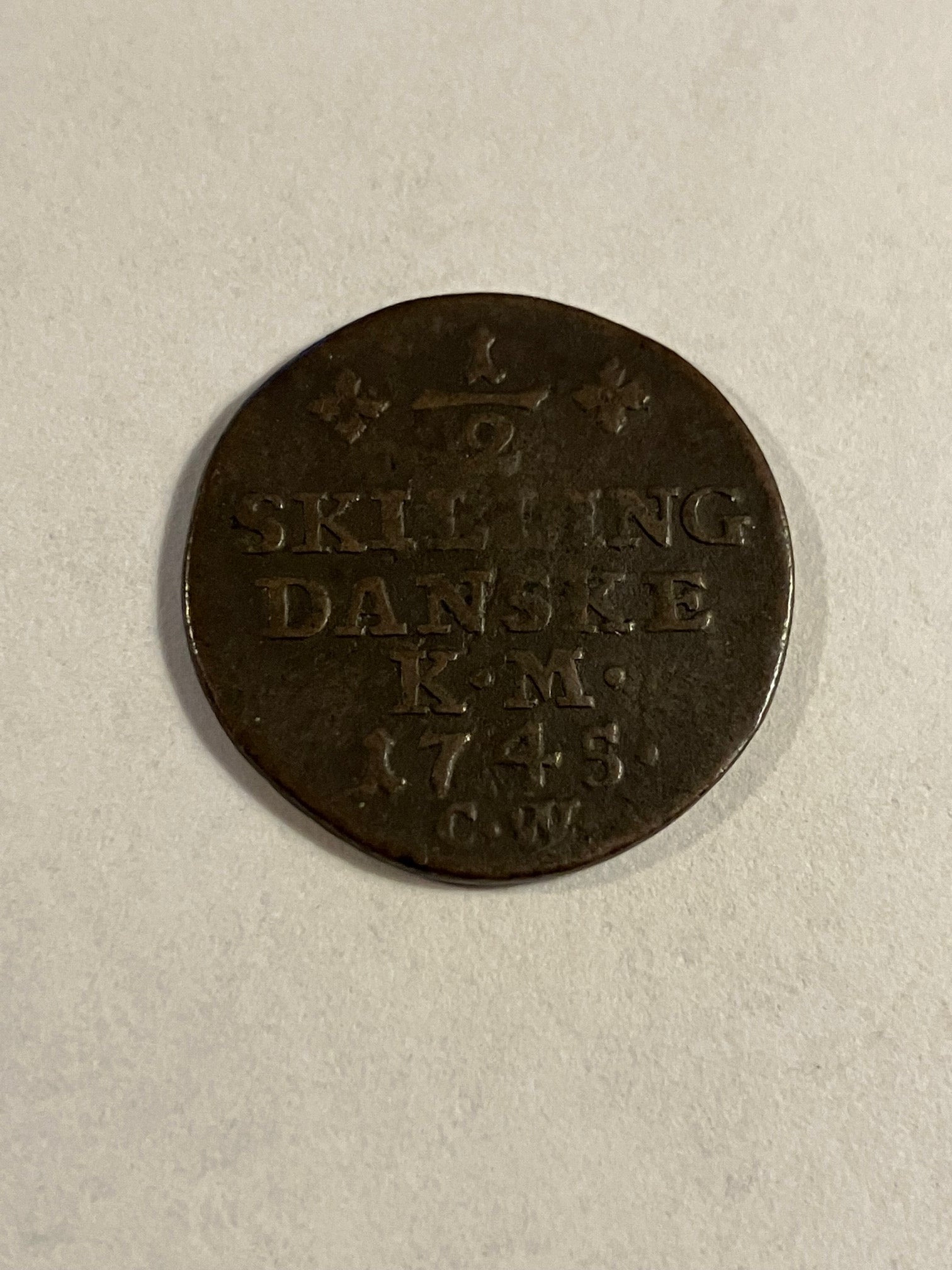 1/2 Skilling 1745 Danmark
