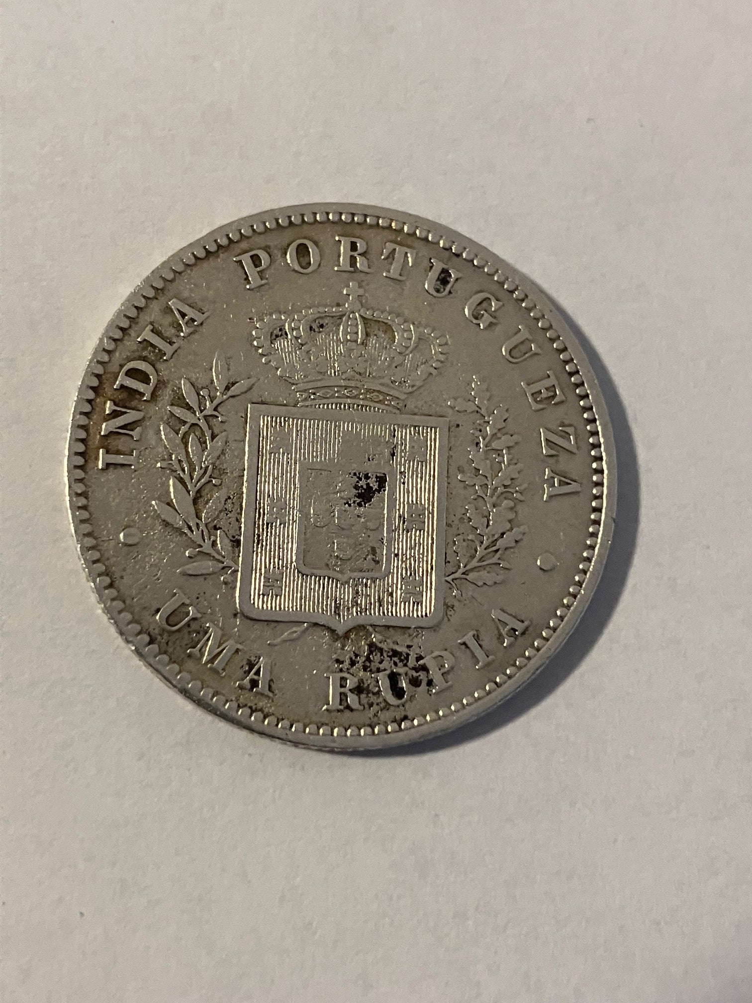 India Portuguese Uma Rupia 1882