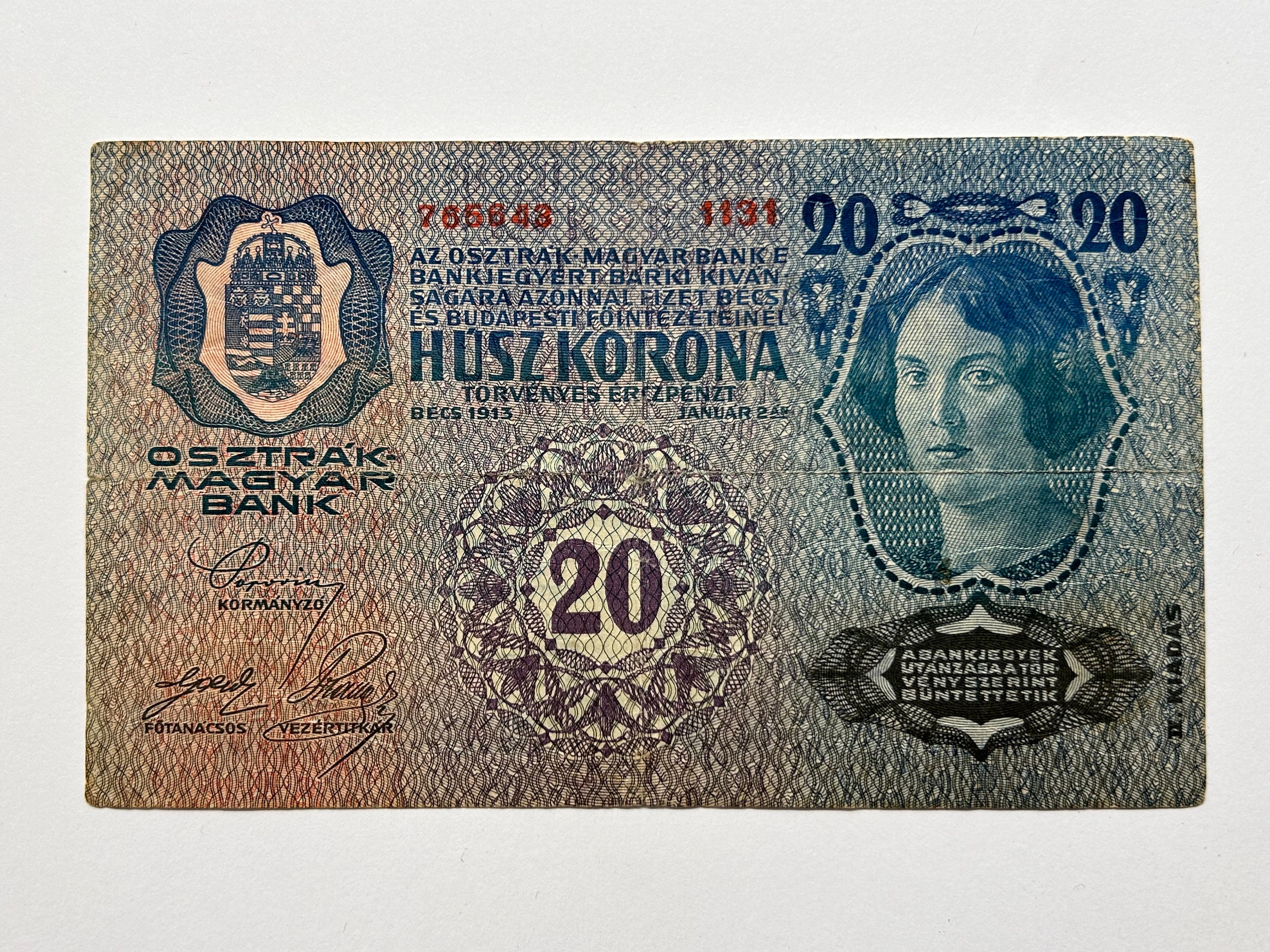 Zwanzig Kronen Austria-Hungary 1913