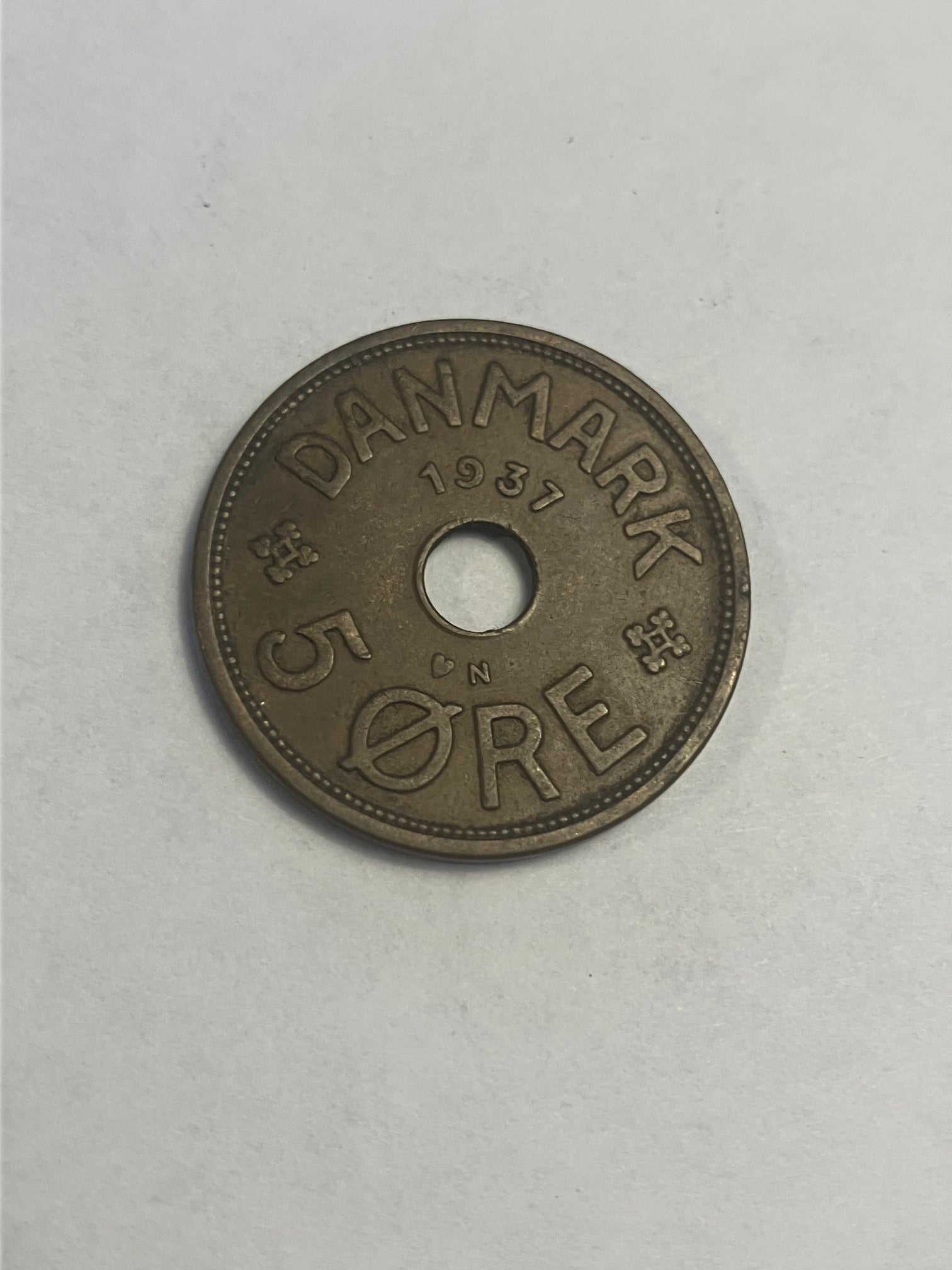 5 Øre 1937 Danmark