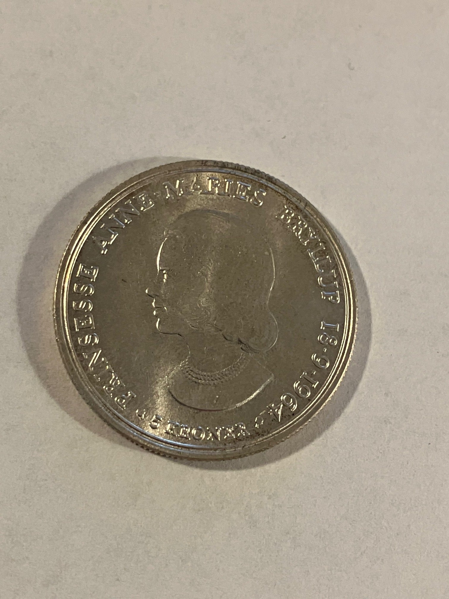 5 Kroner 1964 Anne-Marie Bryllup - Sølvmønt