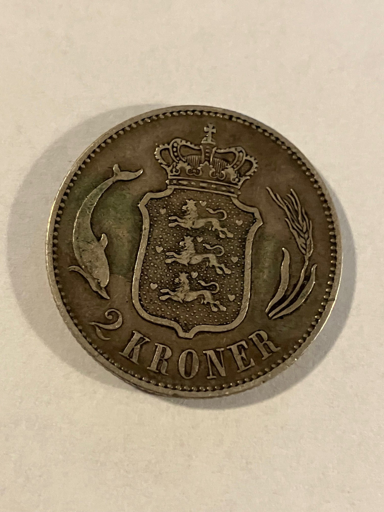 2 Kroner 1876 Danmark - Dårlig stand
