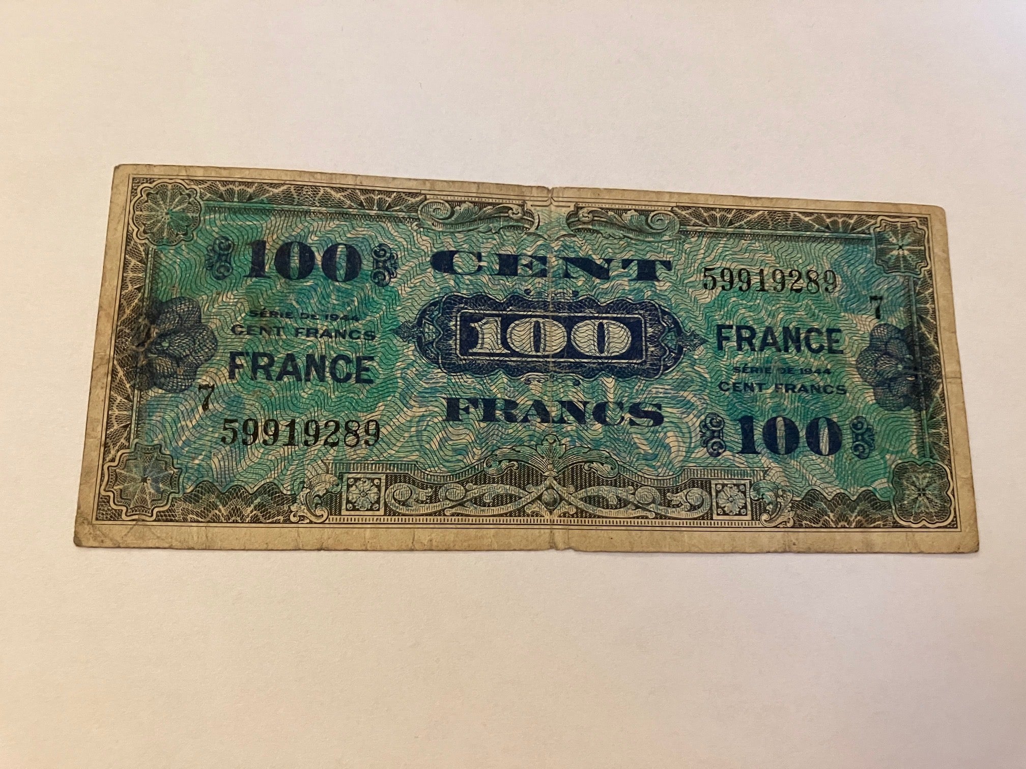 100 Francs France 1944 - Allied Military