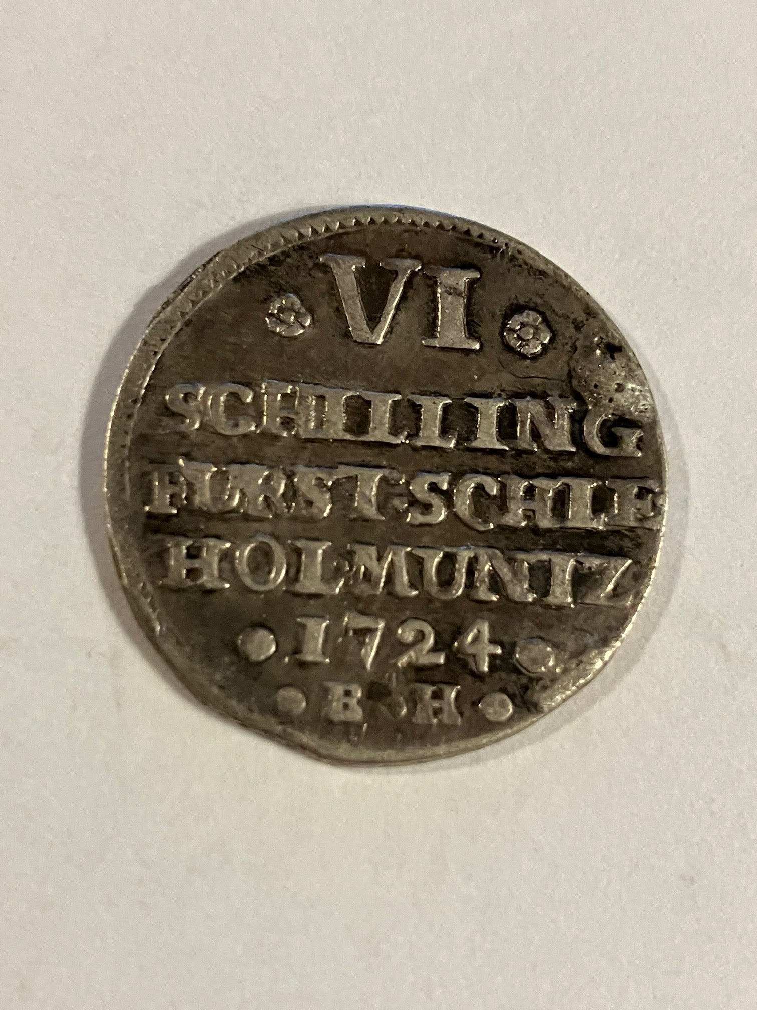 6 schilling Schleswig Holstein 1724 - Repareret