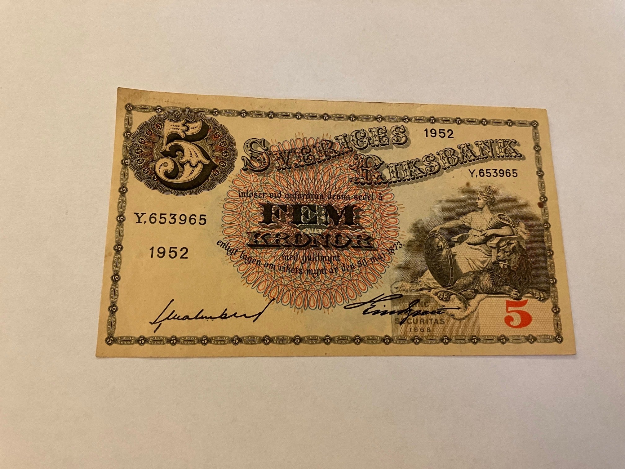 5 Kronor Sweden 1952