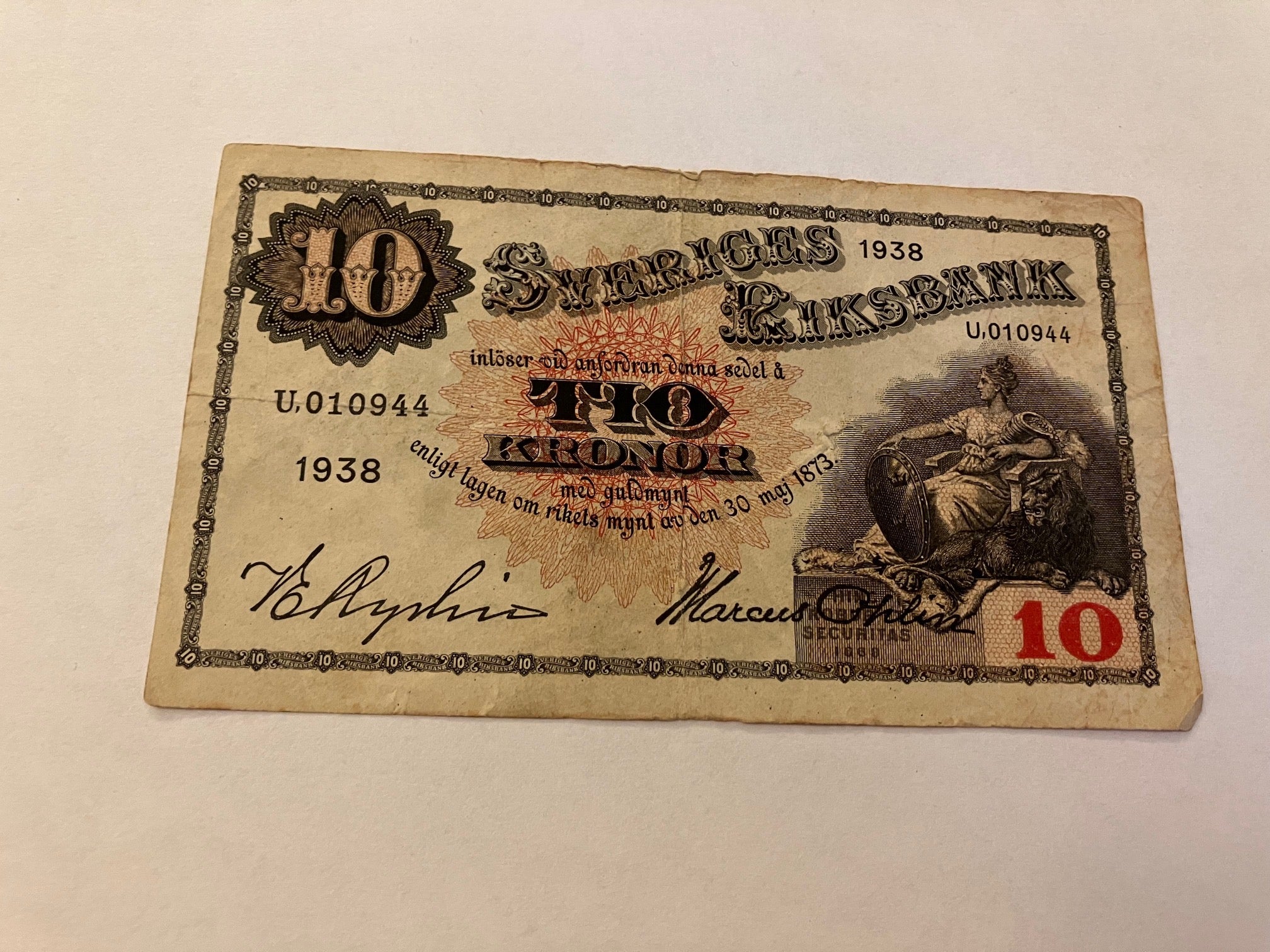 10 Kronor 1938 Sweden