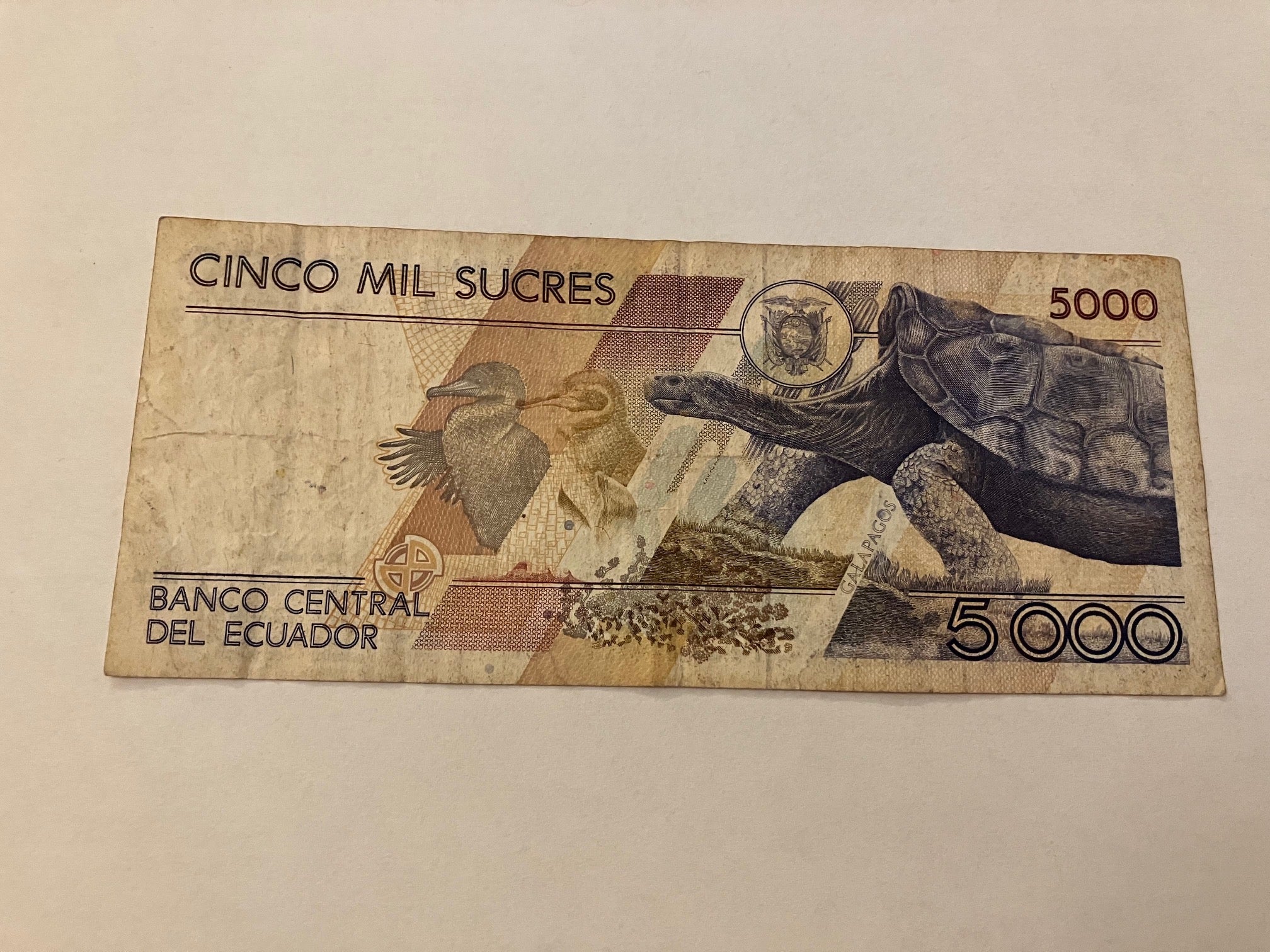5000 Sucres Ecuador 1992