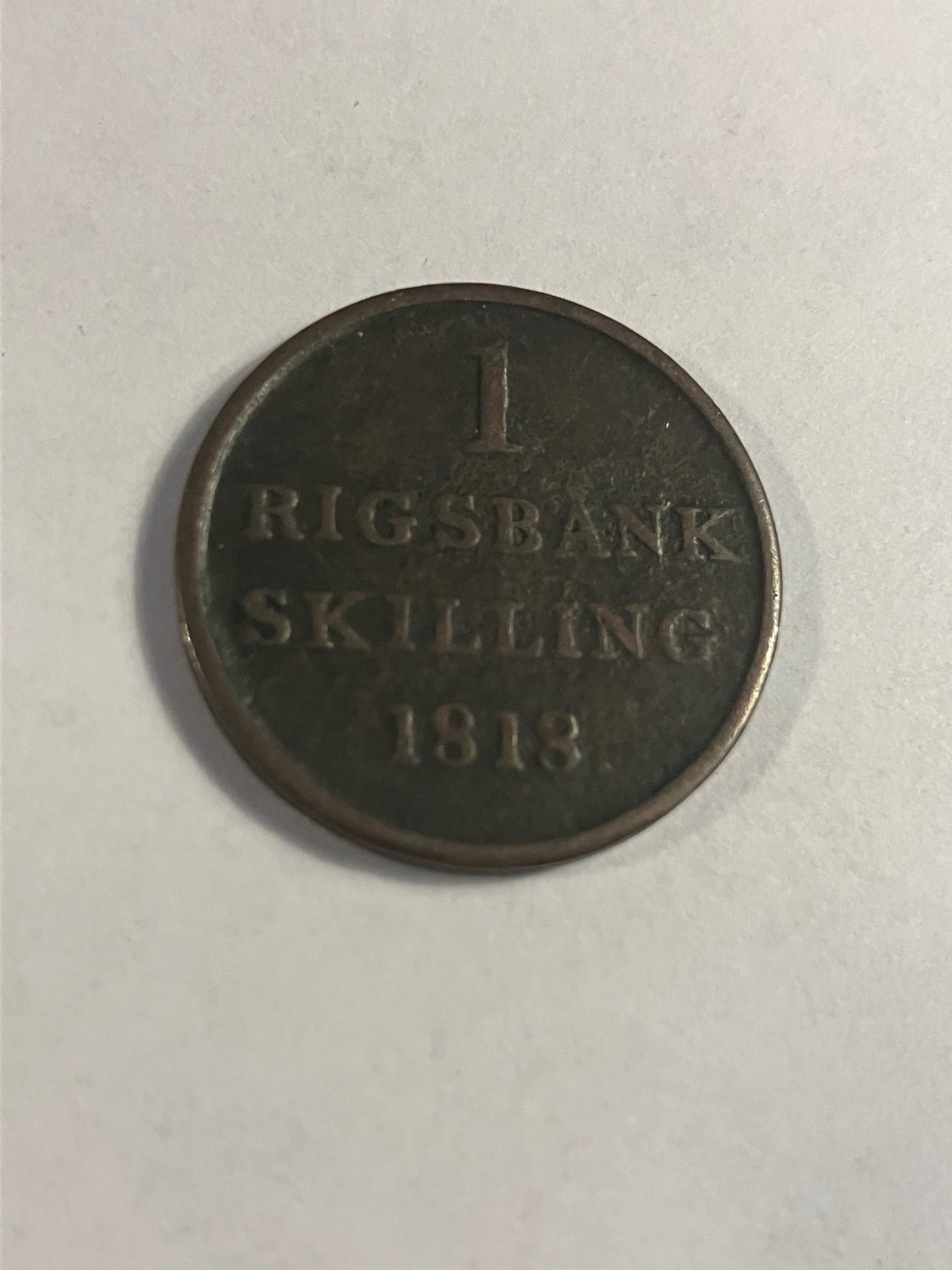 1 Rigsbankskilling 1818 Danmark