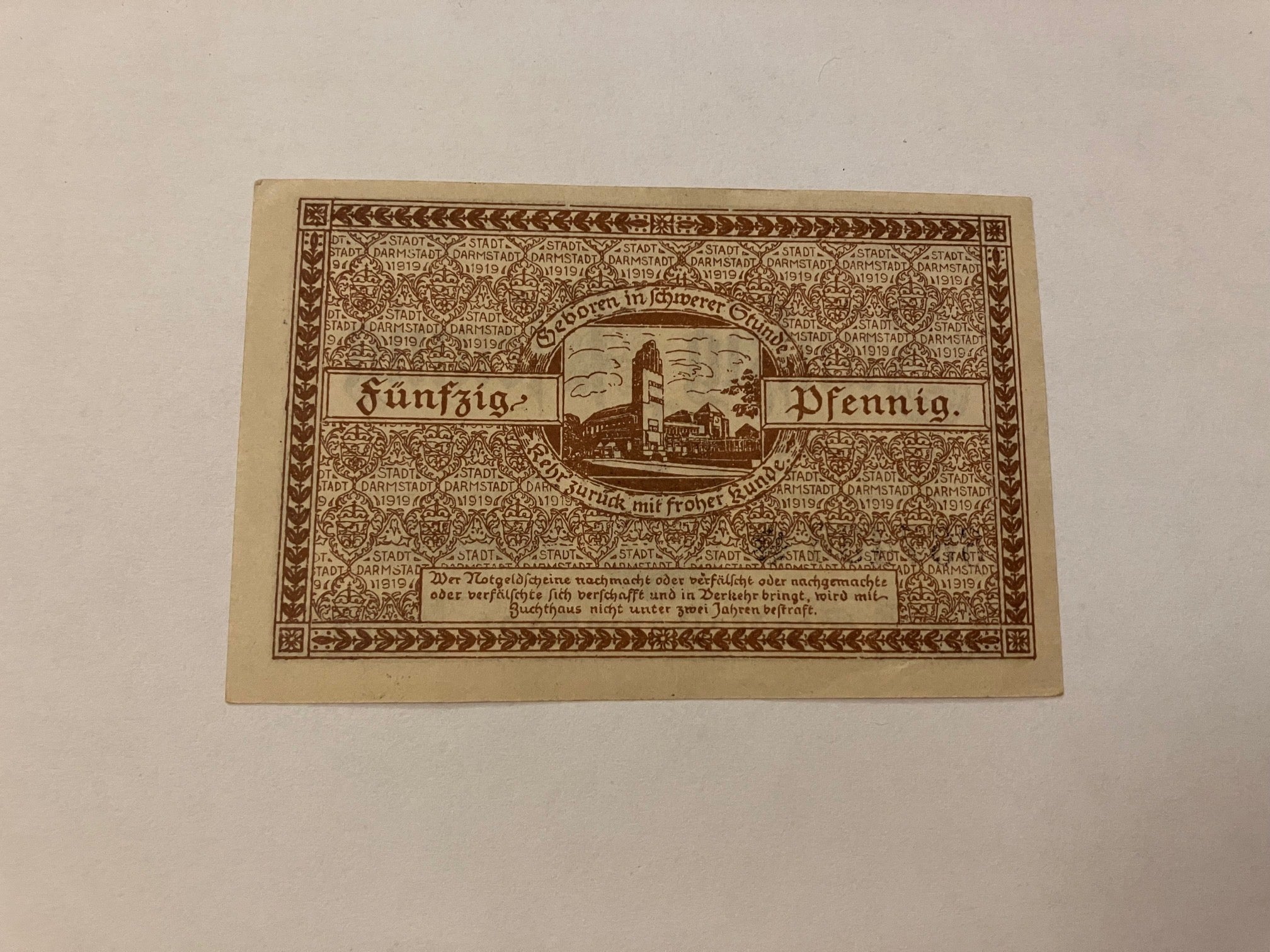 50 Pfennig Darmstadt 1919