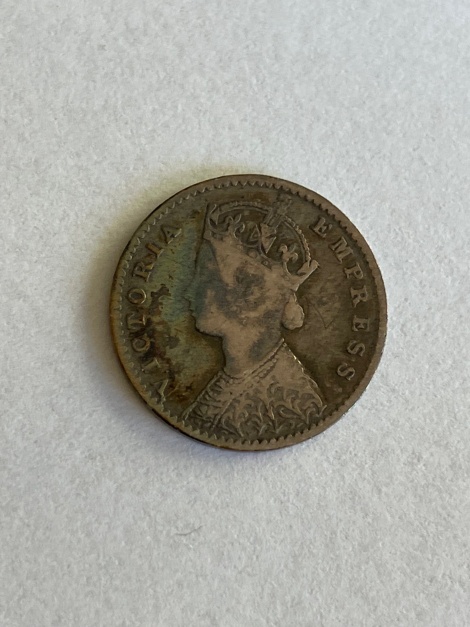 Two Annas India 1901 - Dårlig stand