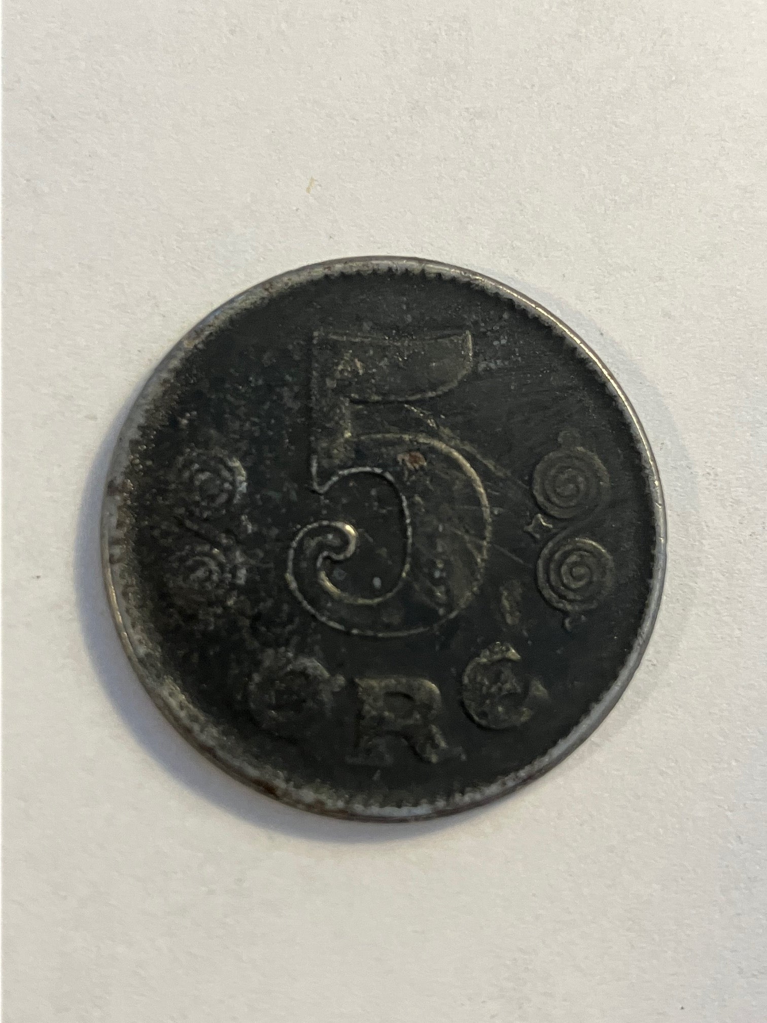 5 øre 1918 Jern Danmark