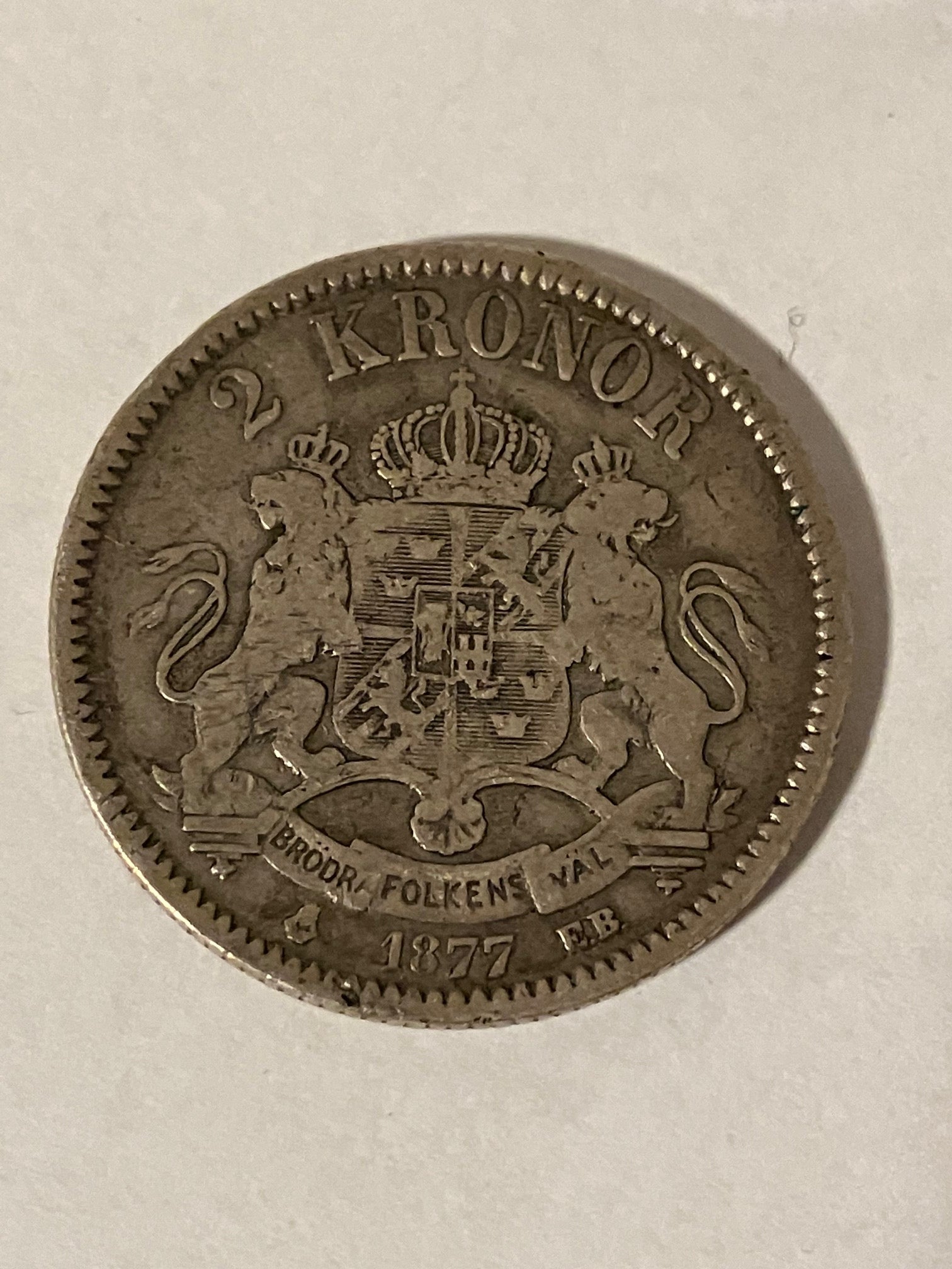 2 Kronor 1877 Sweden