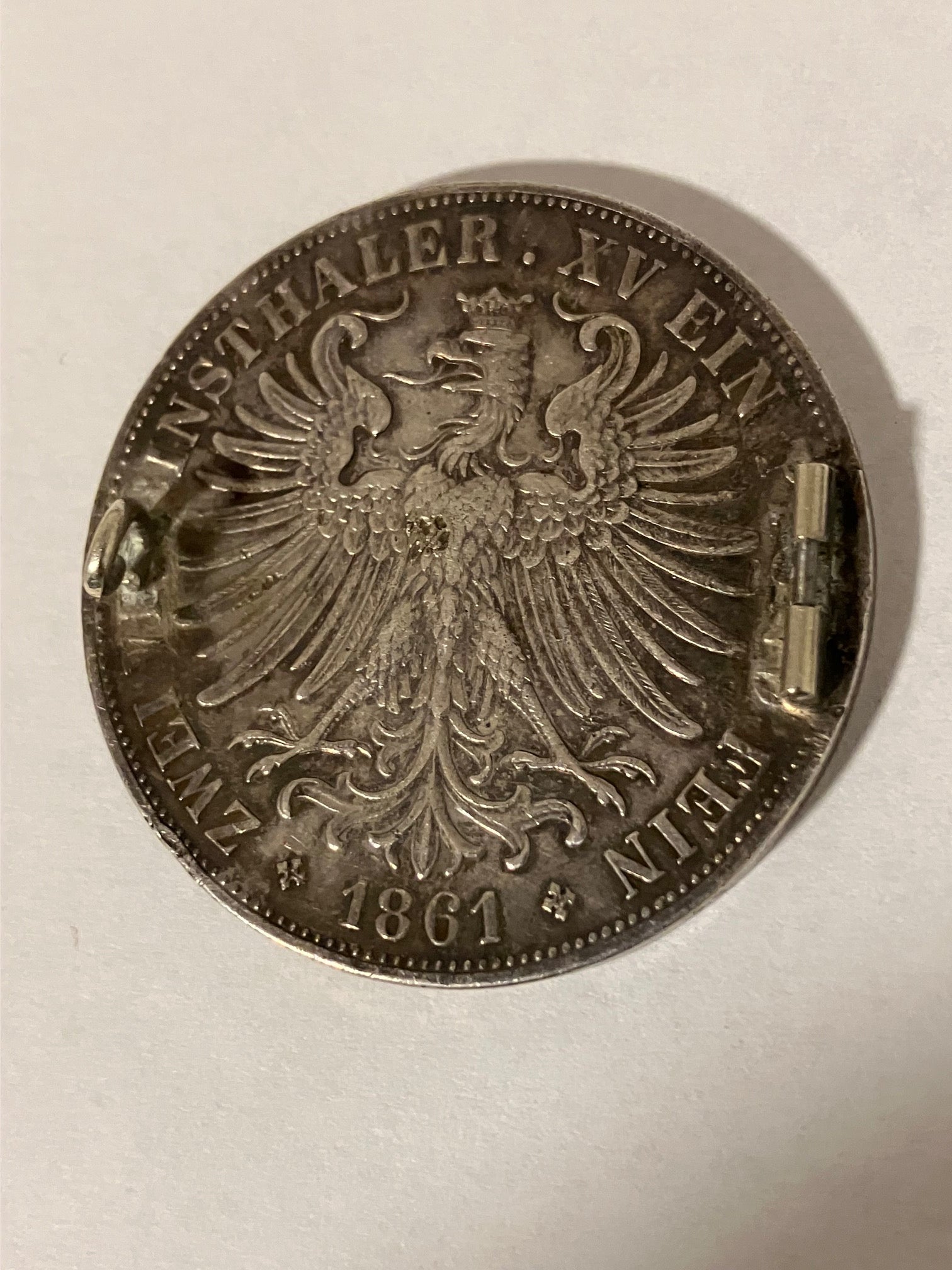 Zwei Vereinsthaler 1861 Frankfurt - Monteringsspor