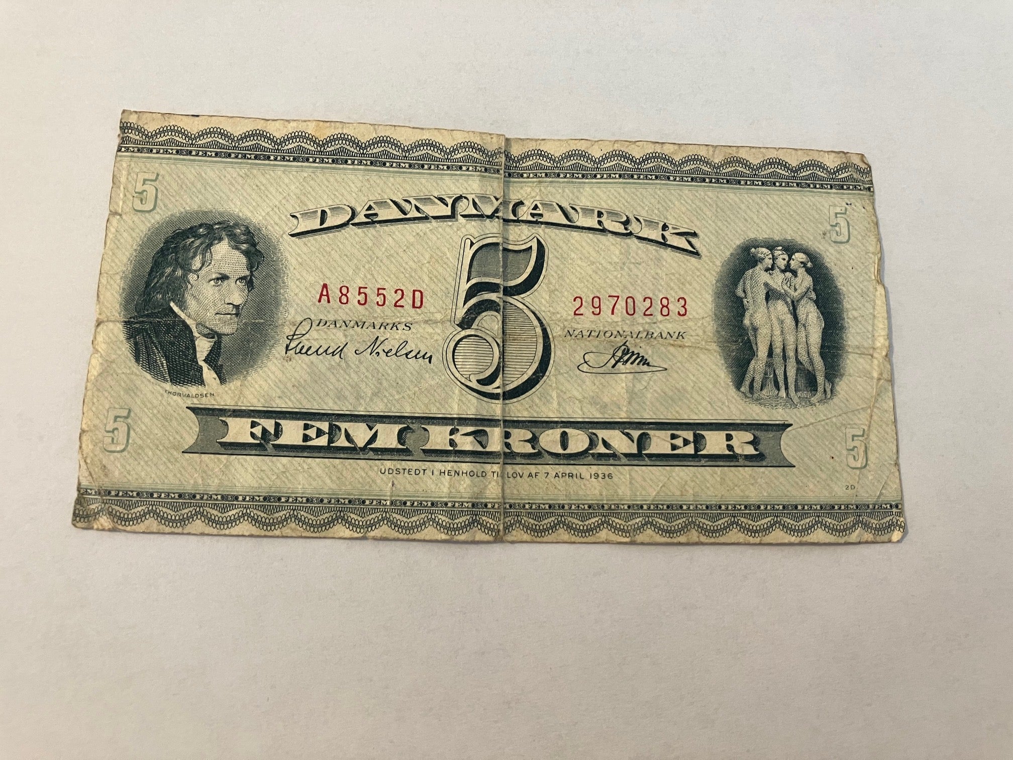 5 Kroner 1955 - Dårlig stand