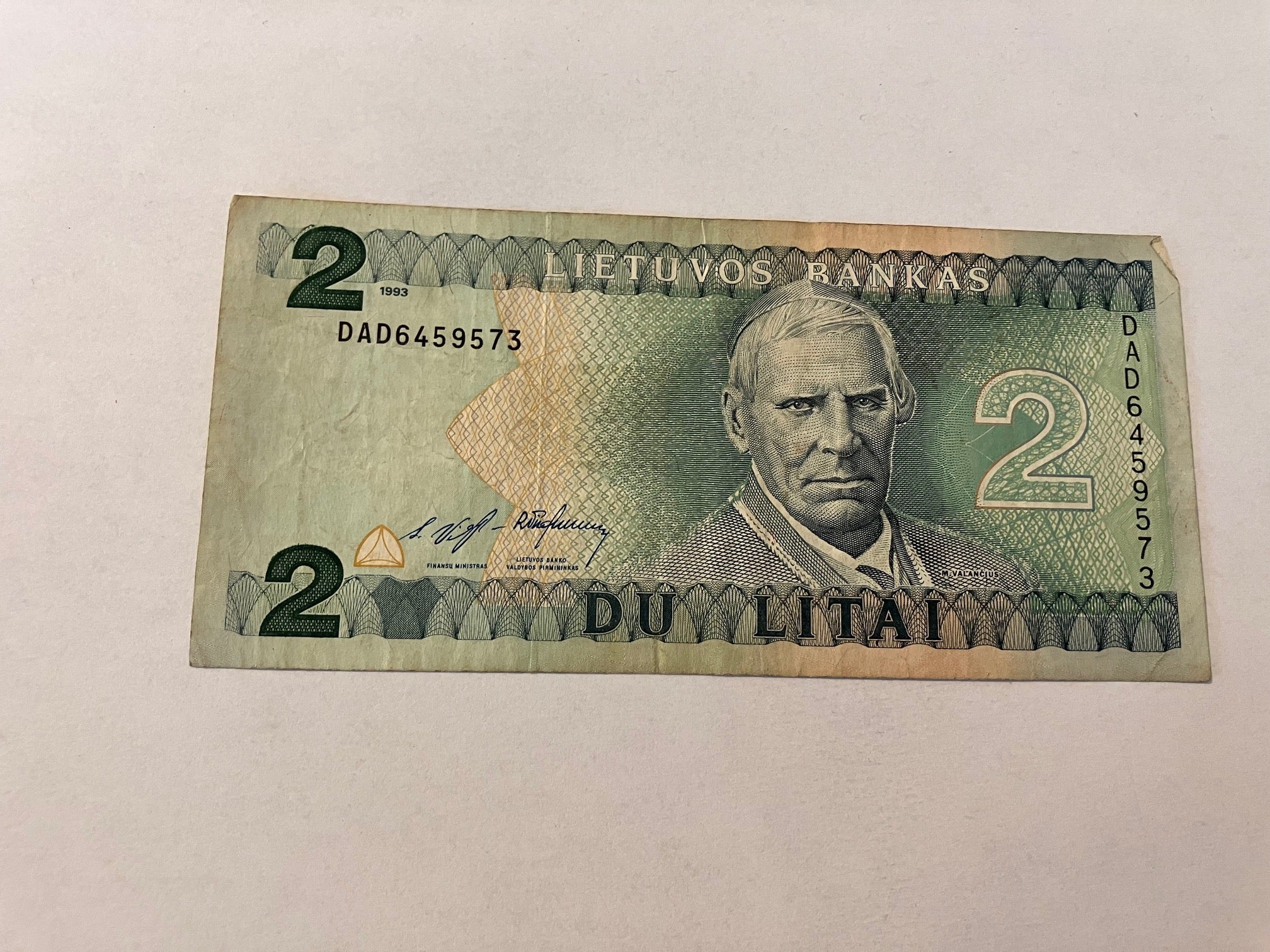 2 Litai 1993 Lithuania