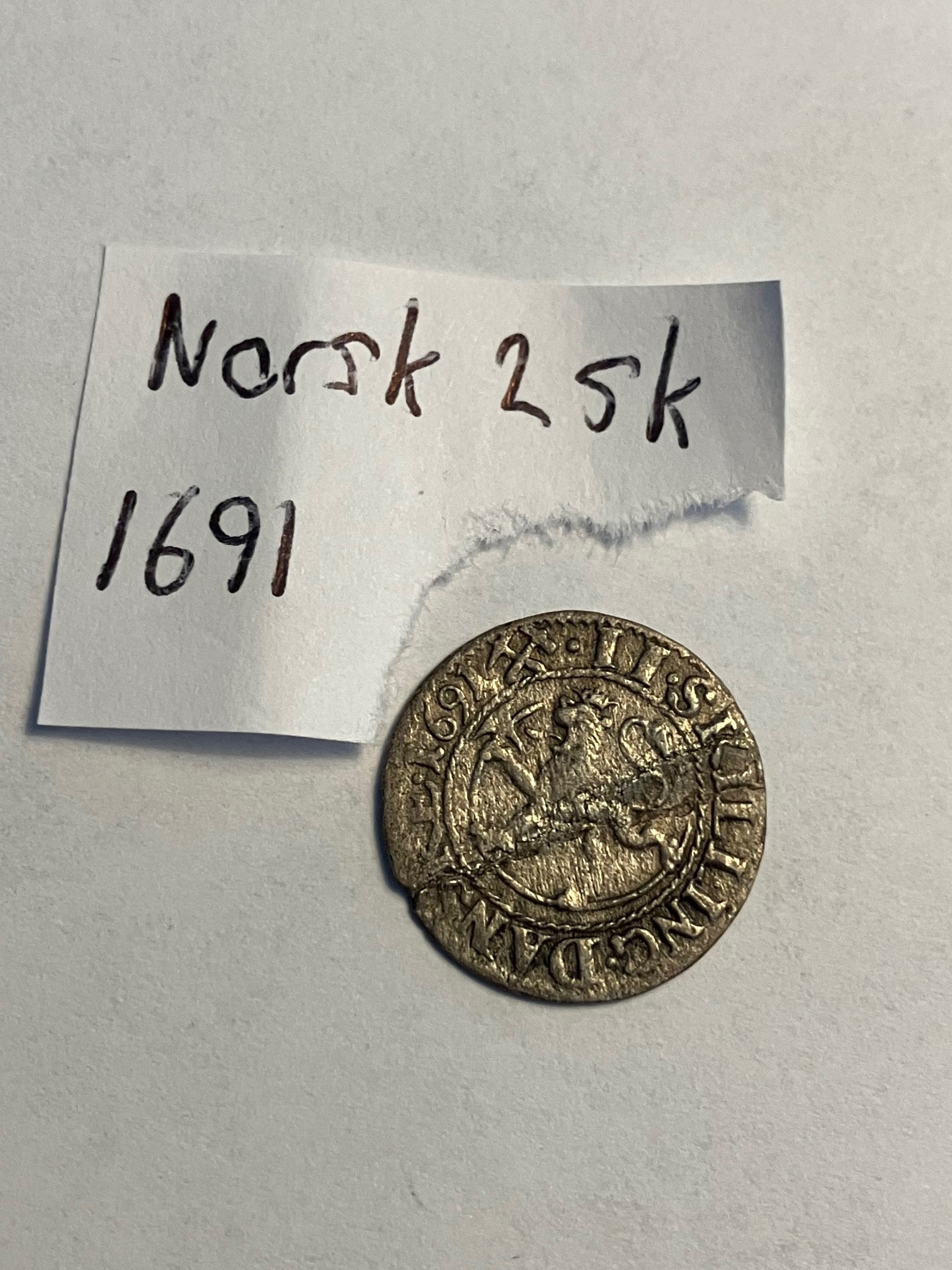 2 skilling 1691 Norge