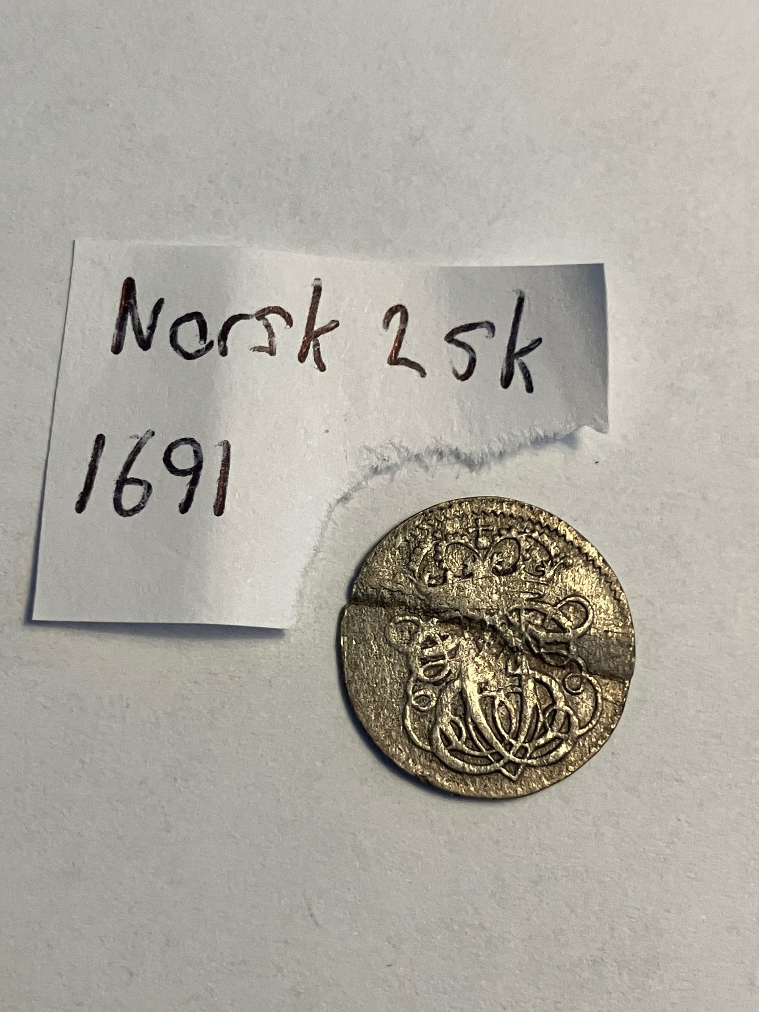 2 skilling 1691 Norge