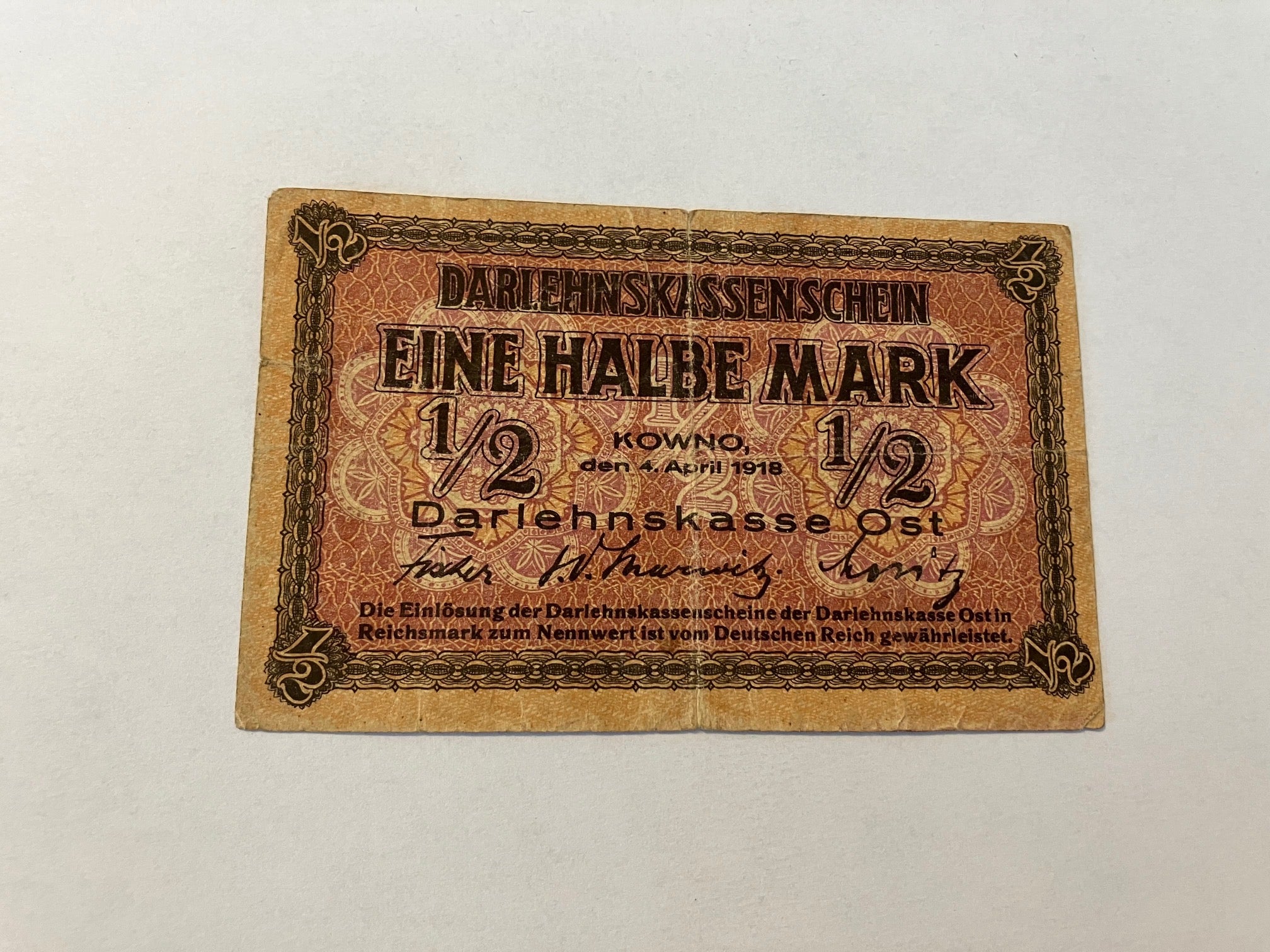 Eine Halbe Mark 1918 - Darlehenskassenschein