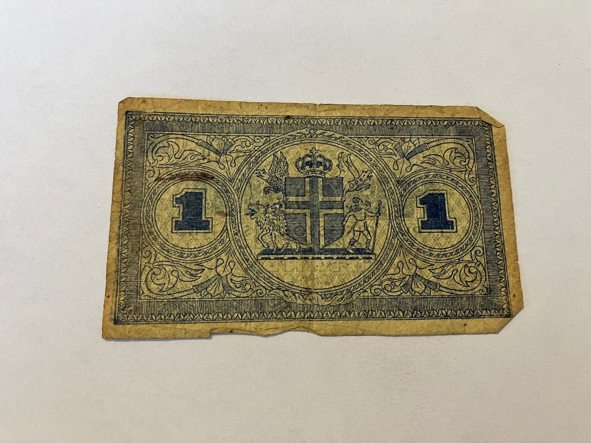 1 Krona Iceland 1941 - Very bad condition