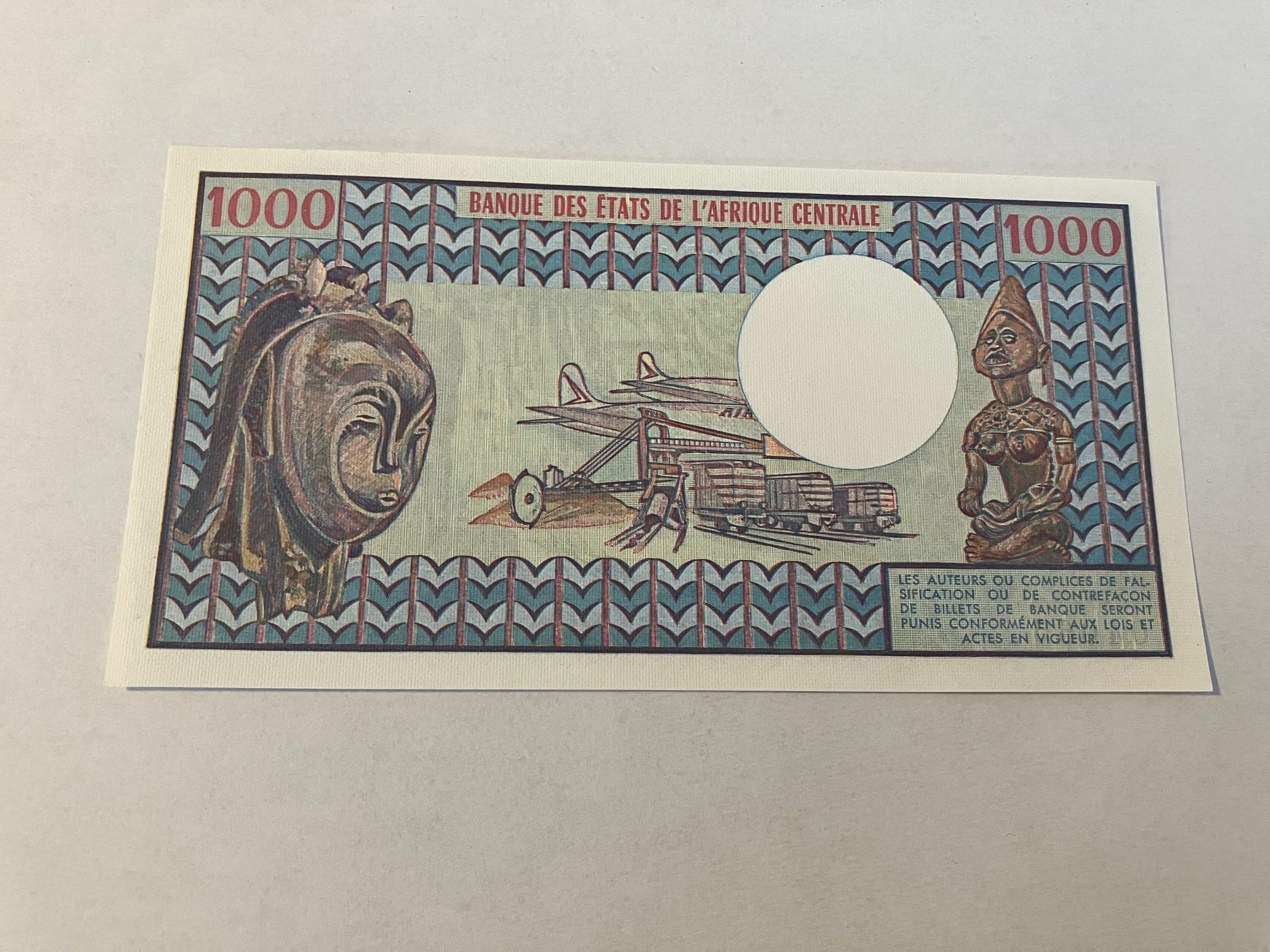 1000 Francs Central African Republic 1982