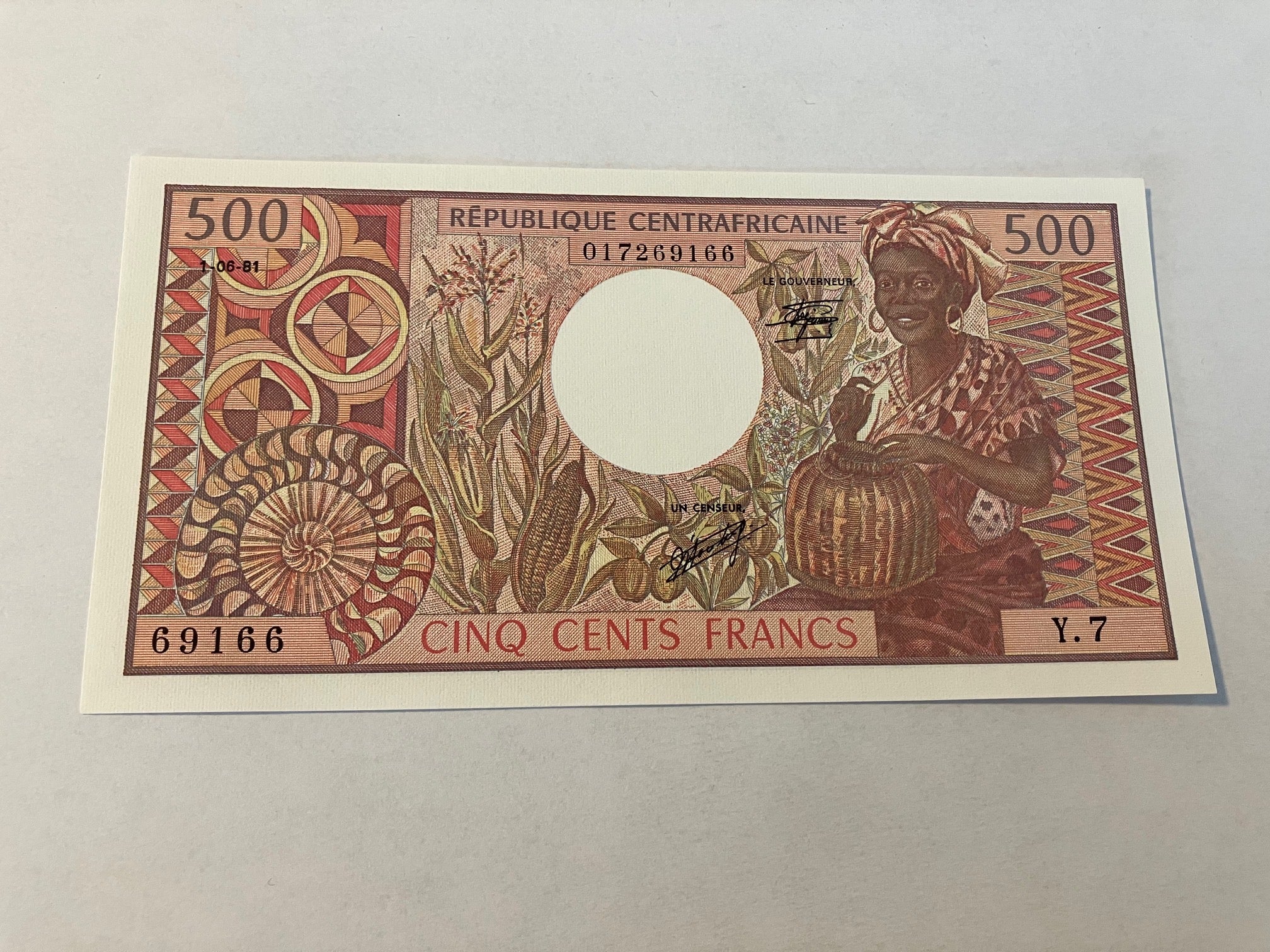 500 Francs Central African Republic 1981
