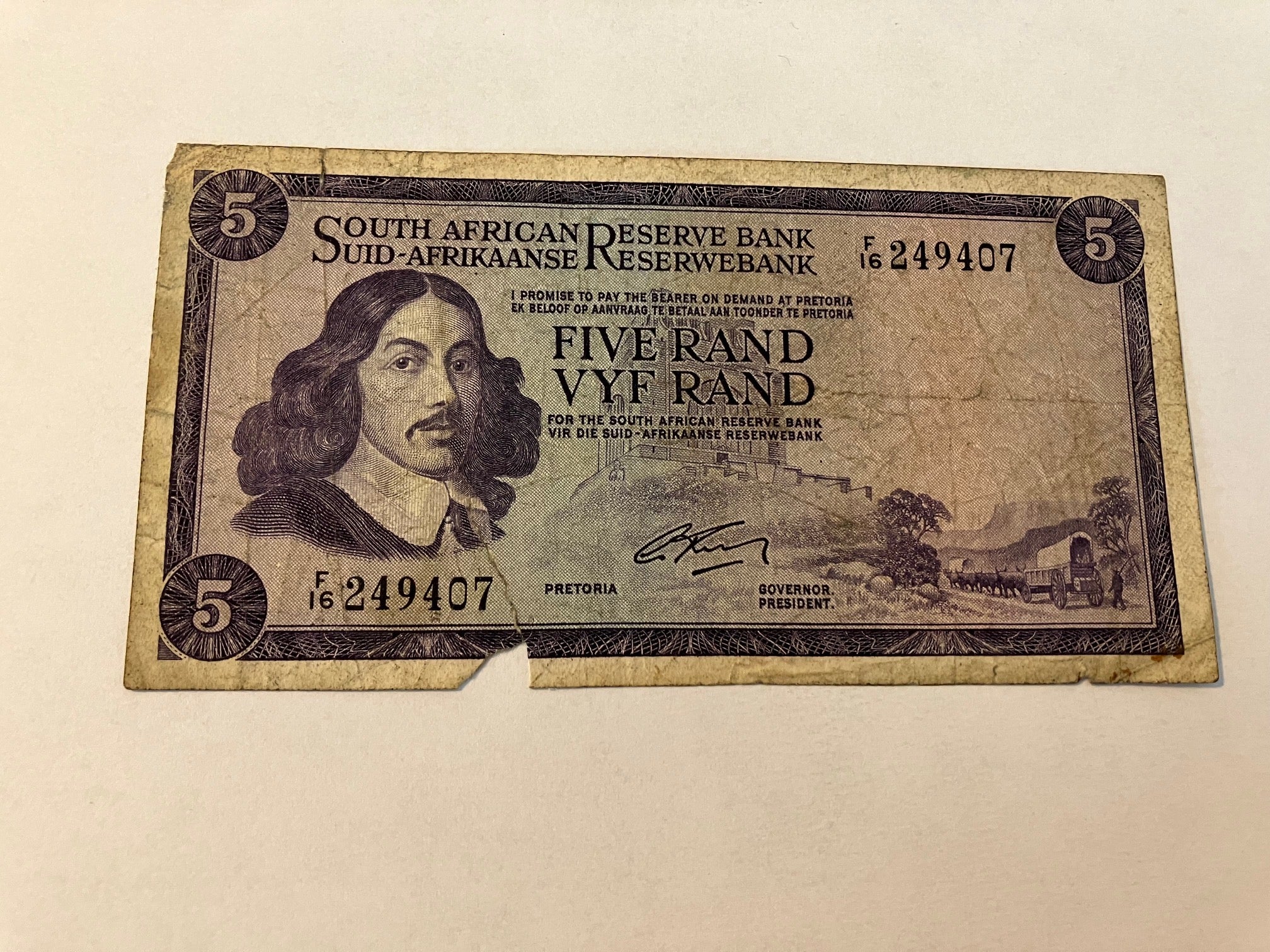 Five Rand South Africa - Meget dårlig stand