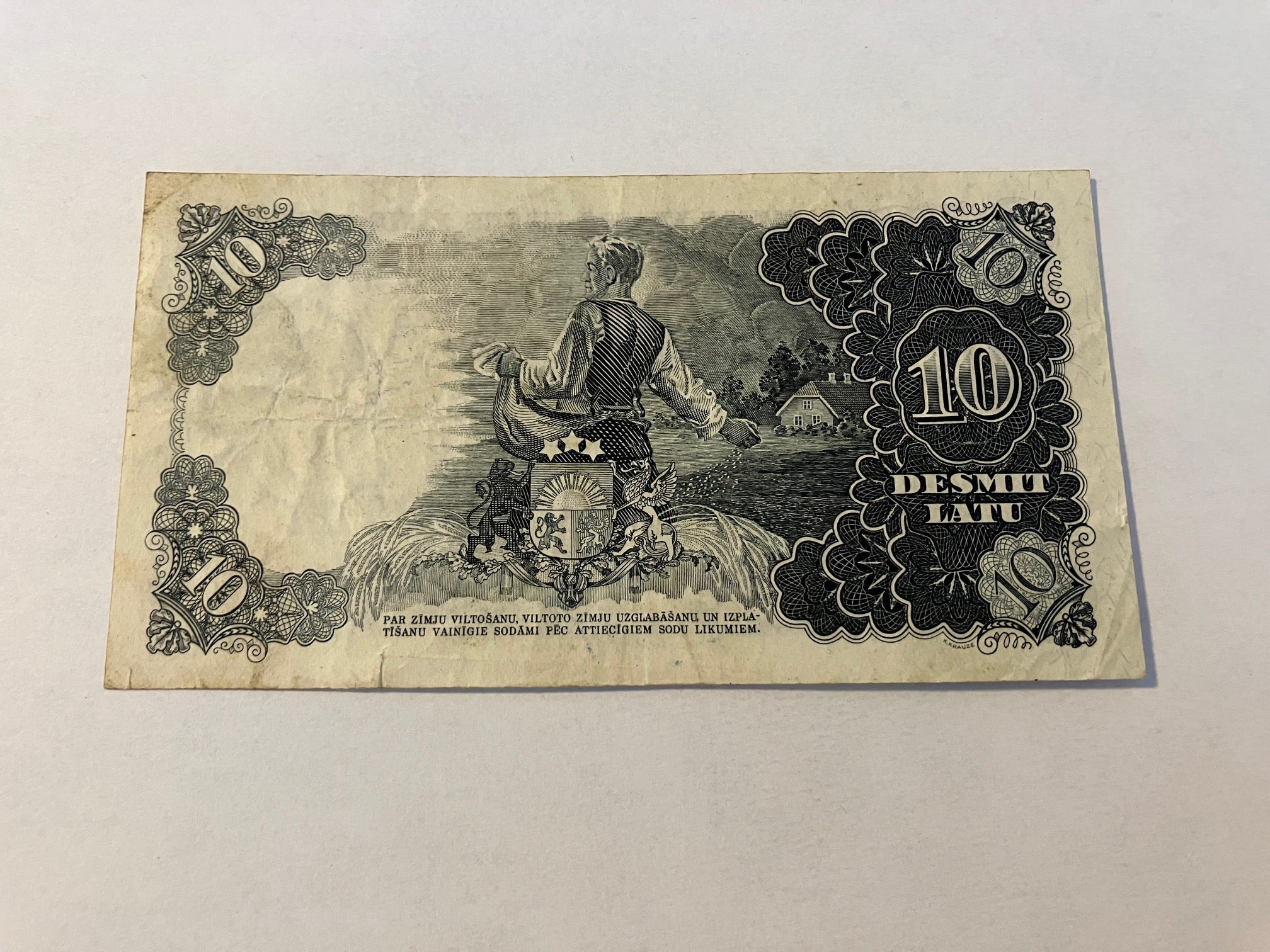 10 Latu 1940 Latvia - Bemærk rifter