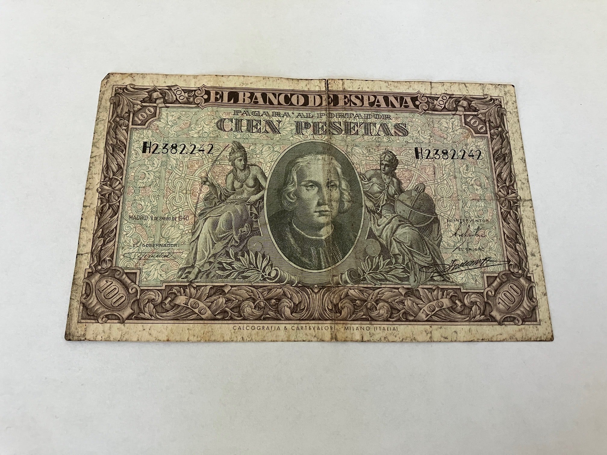 100 Pesetas 1940 Spain - Meget slidt