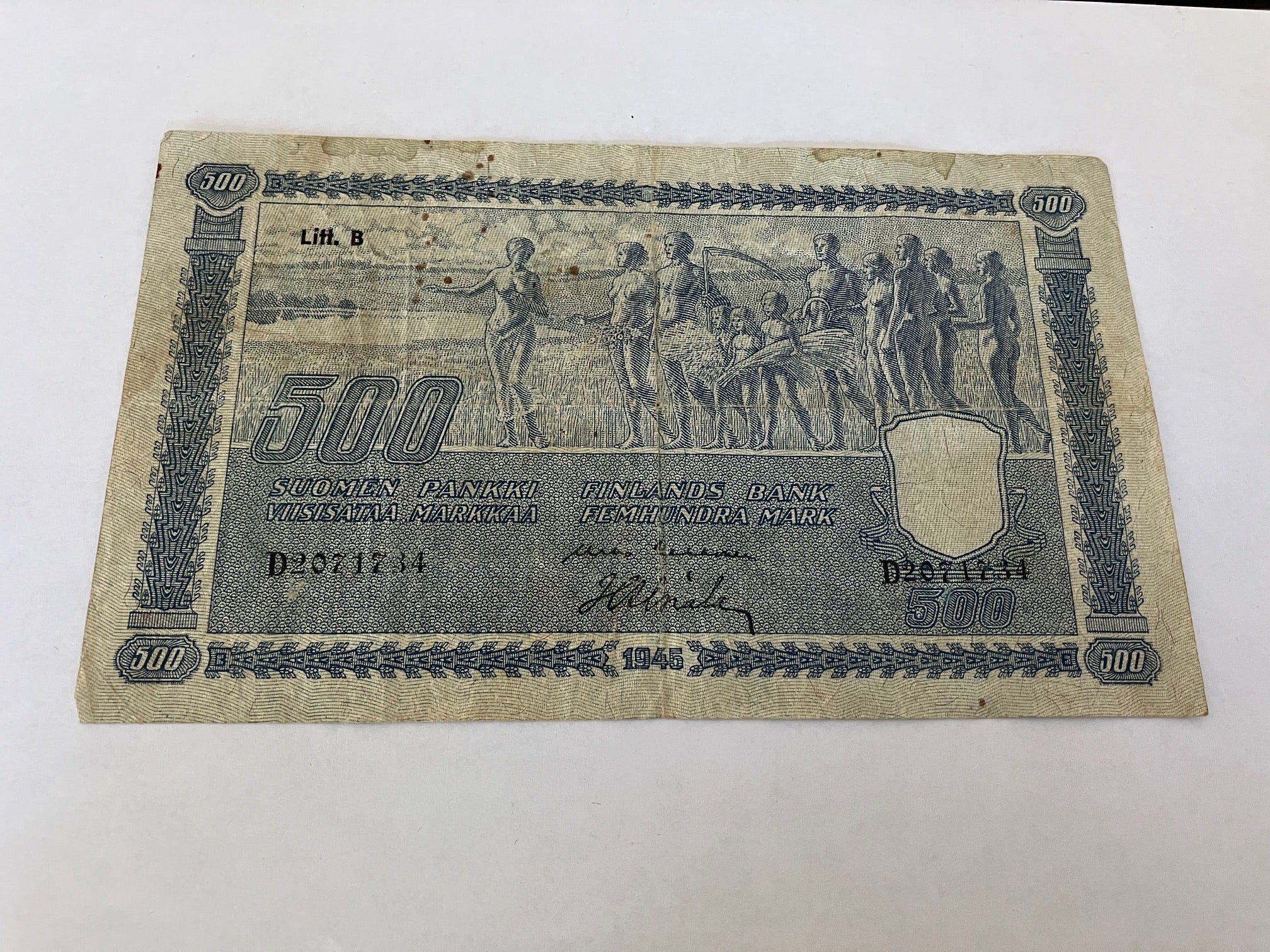 500 Markkaa 1945 Finland