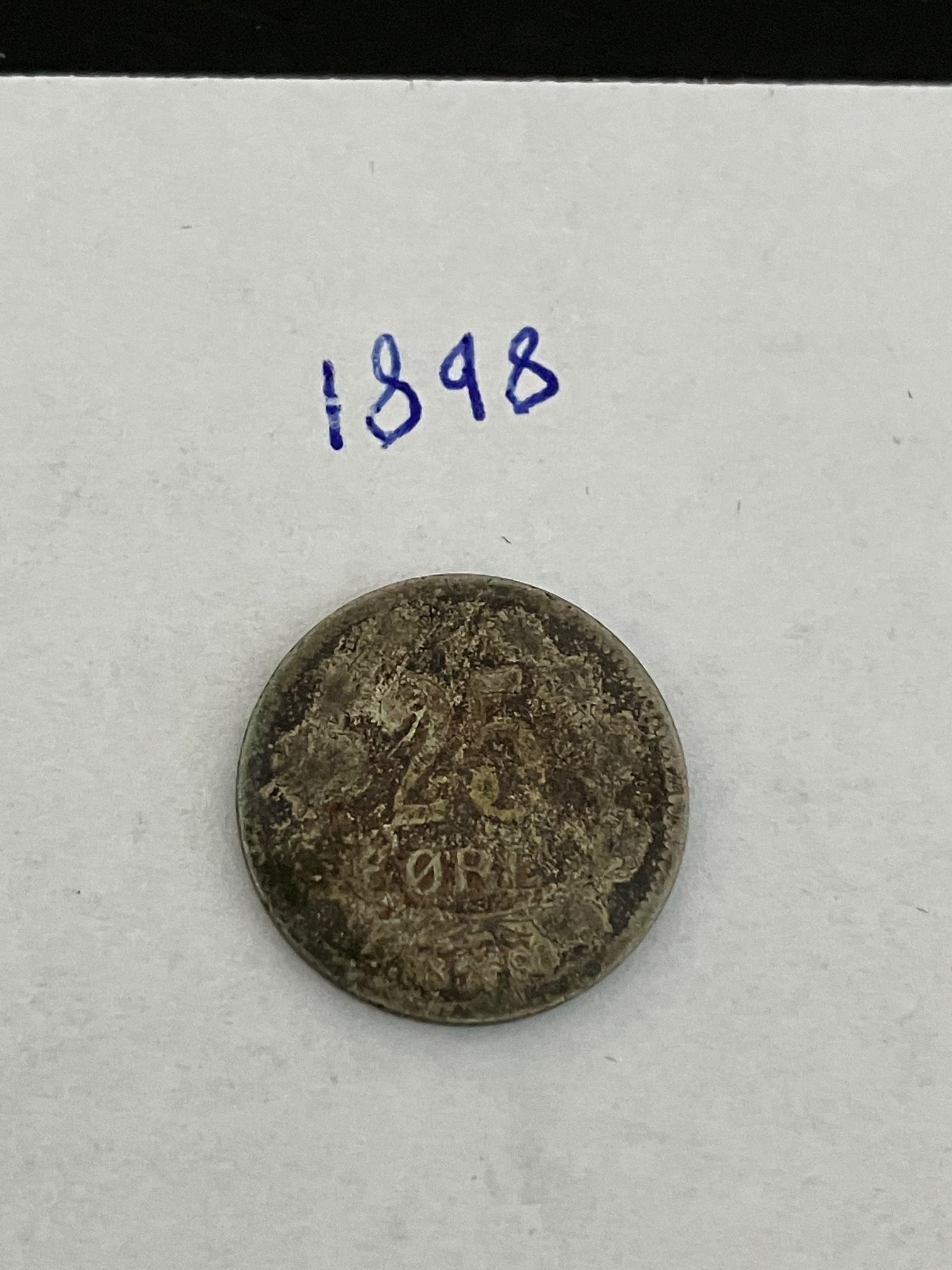 25 Øre 1898 Norge - Meget dårlig stand