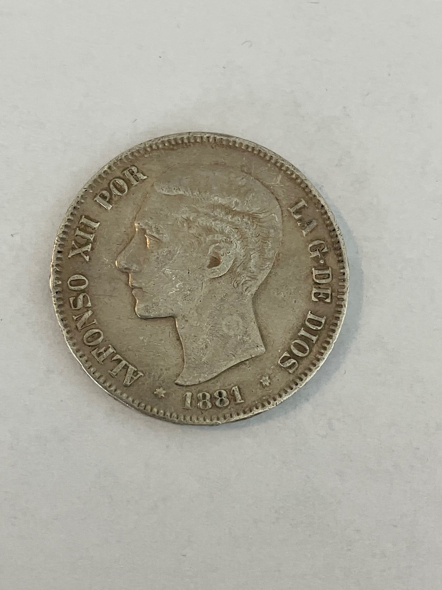 5 Pesetas 1881 Spain