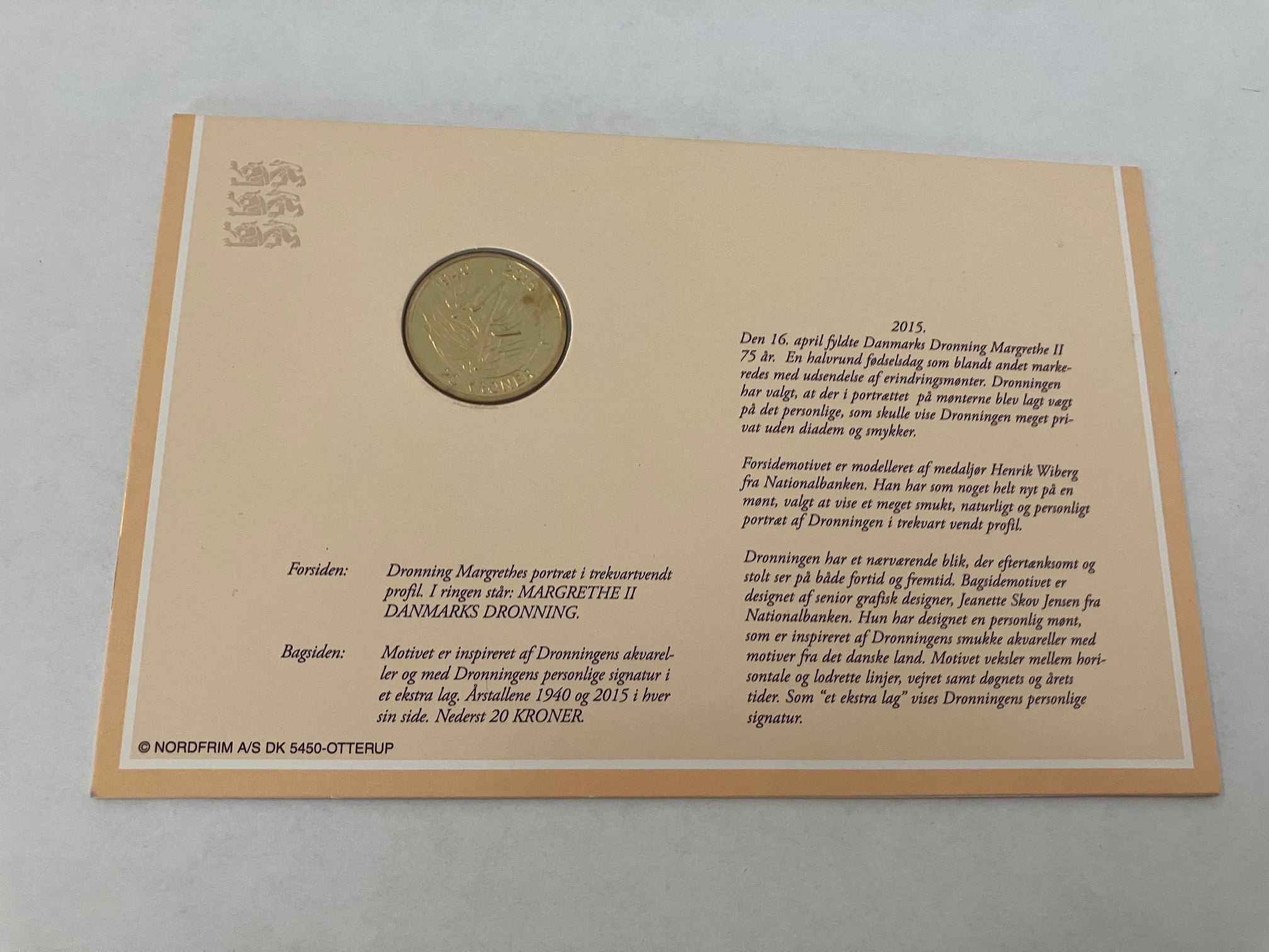 20 Kroner Dronning Magrethe II 75 år 2015