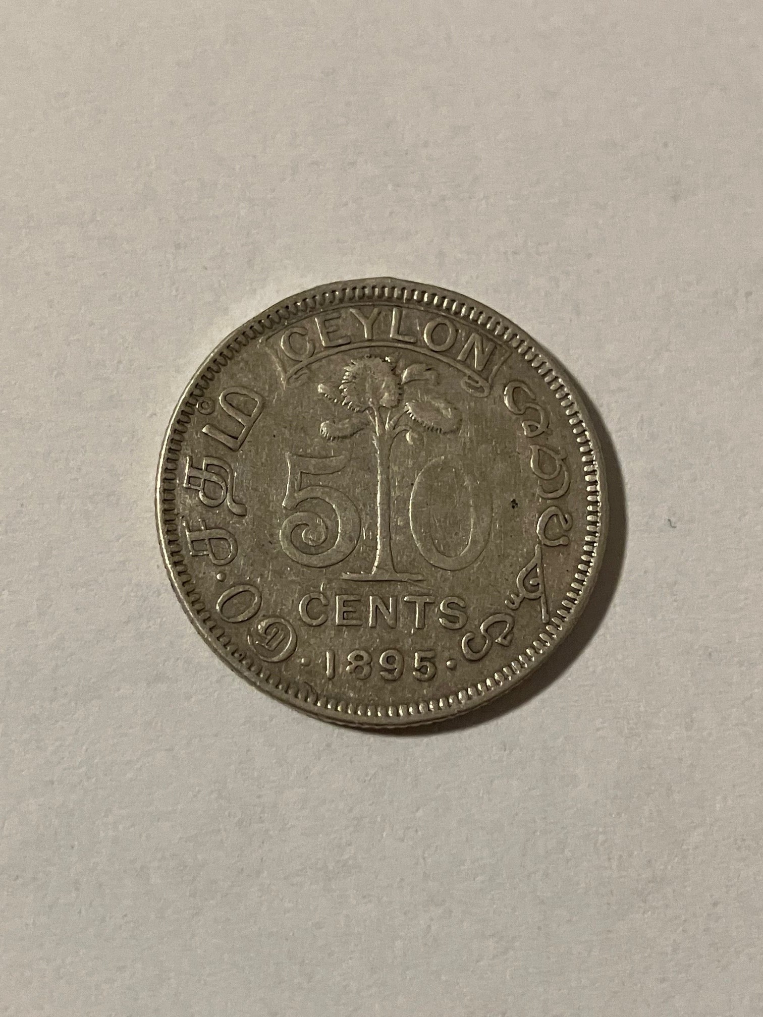 50 Cents Ceylon 1895